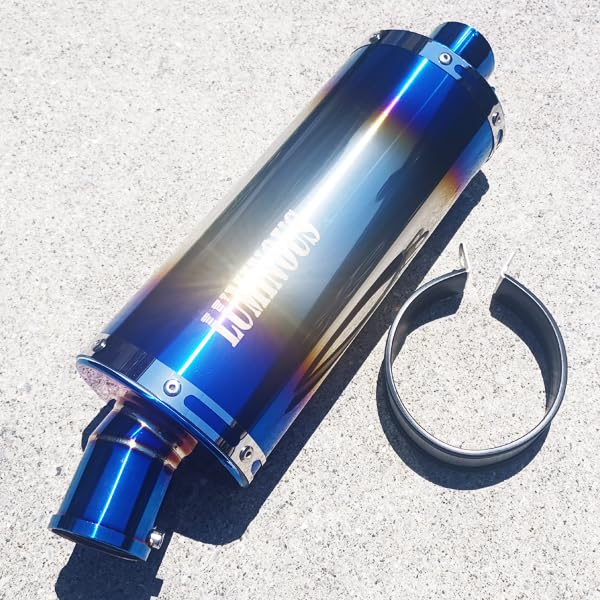 Amazon | マフラーサイレンサー チタン焼風 オーバル スリップオン