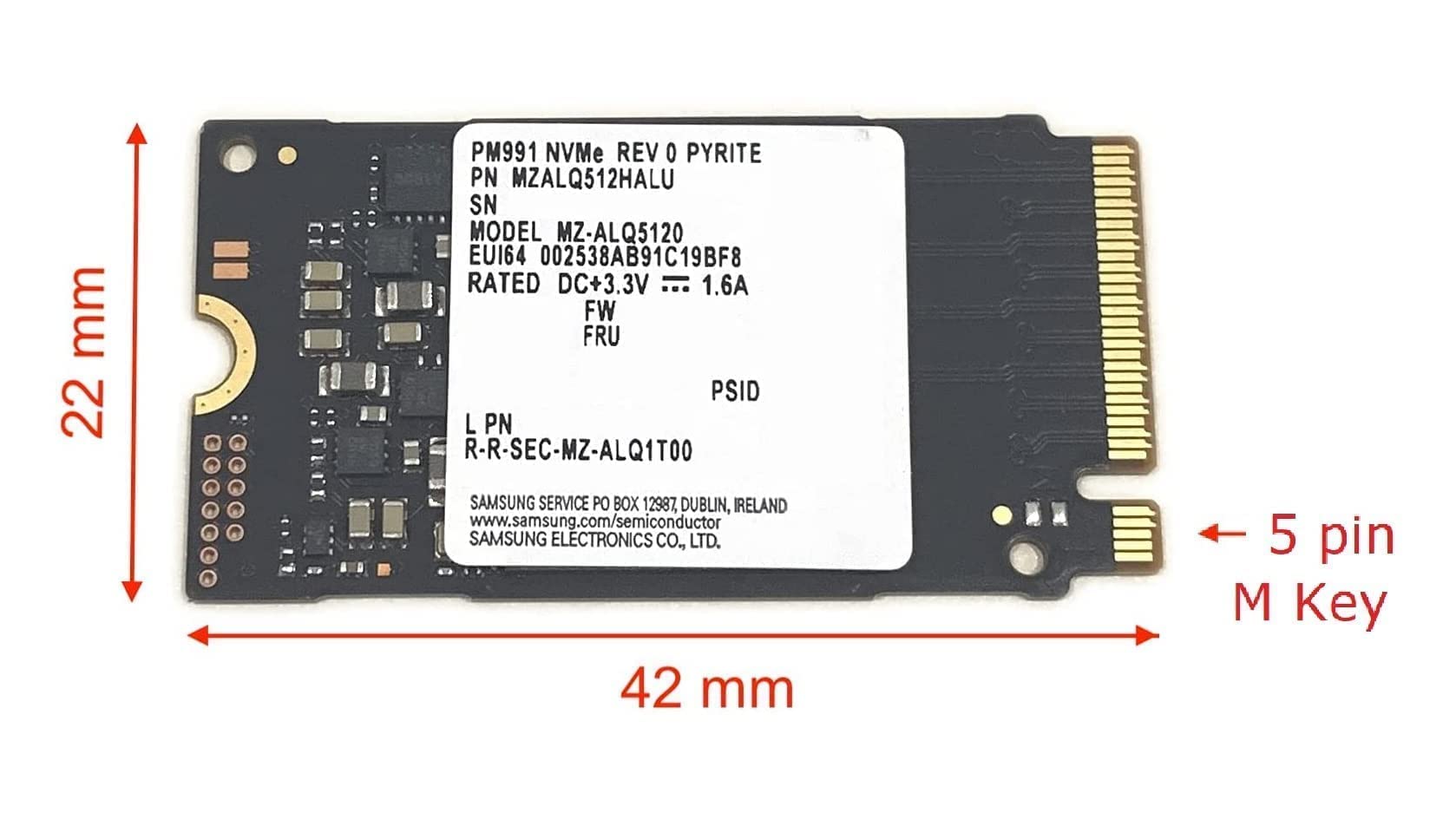 Amazon | Samsung SSD 512GB PM991 M.2 2242 42mm NVMe PCIe Gen3 x4