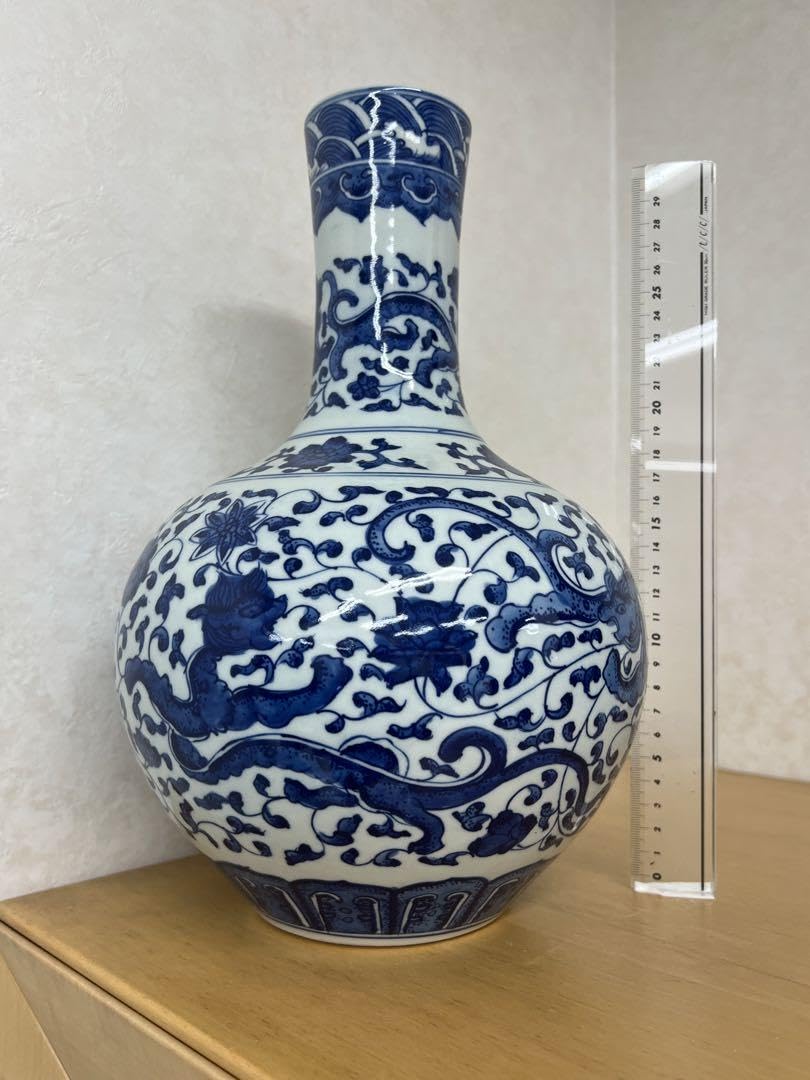 Amazon.co.jp: 中国 清朝の 大清乾隆年製銘 中国美術 唐物 骨董 龍文瓶