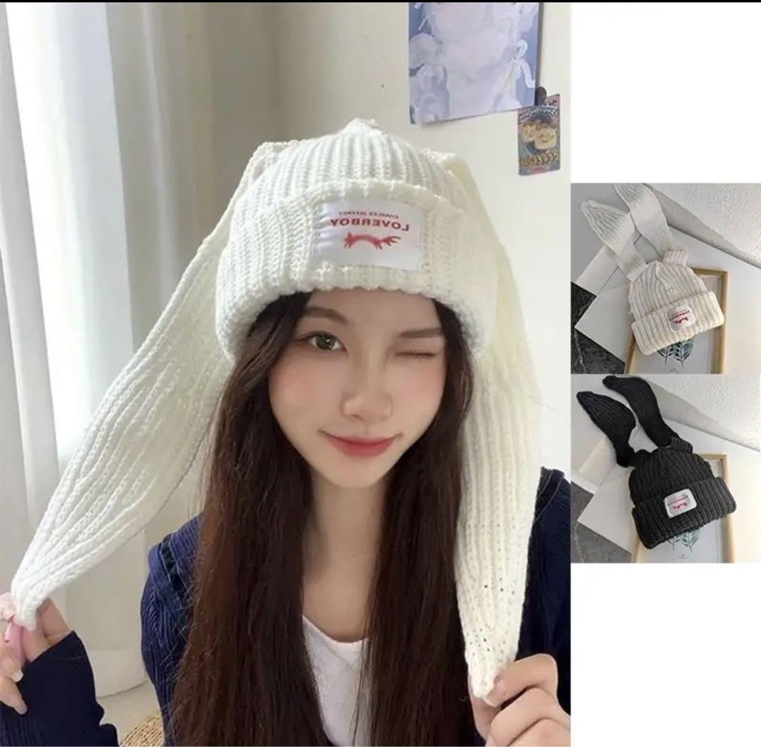 Amazon.co.jp: LOVERBOY ラバーボーイ ビーニー ニット帽 うさ耳 韓国