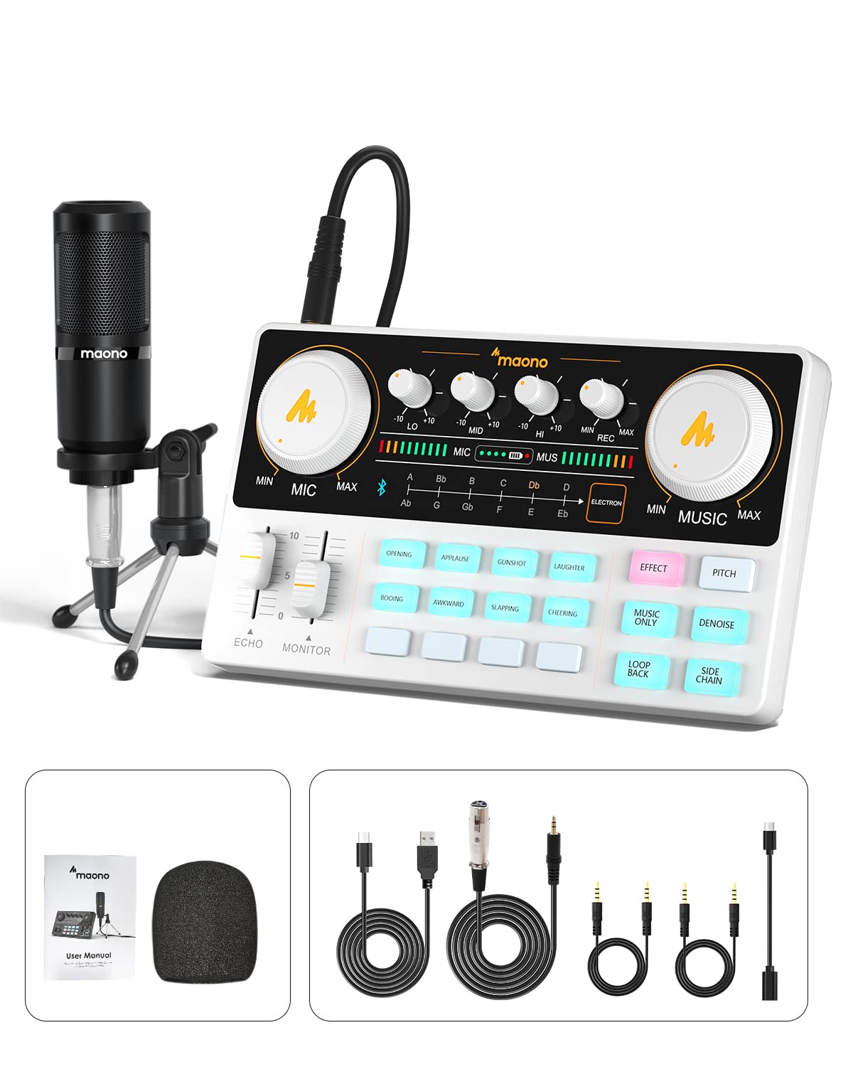 Amazon.com: MAONO Podcast Equipment Bundle Audio mixer All-in-One