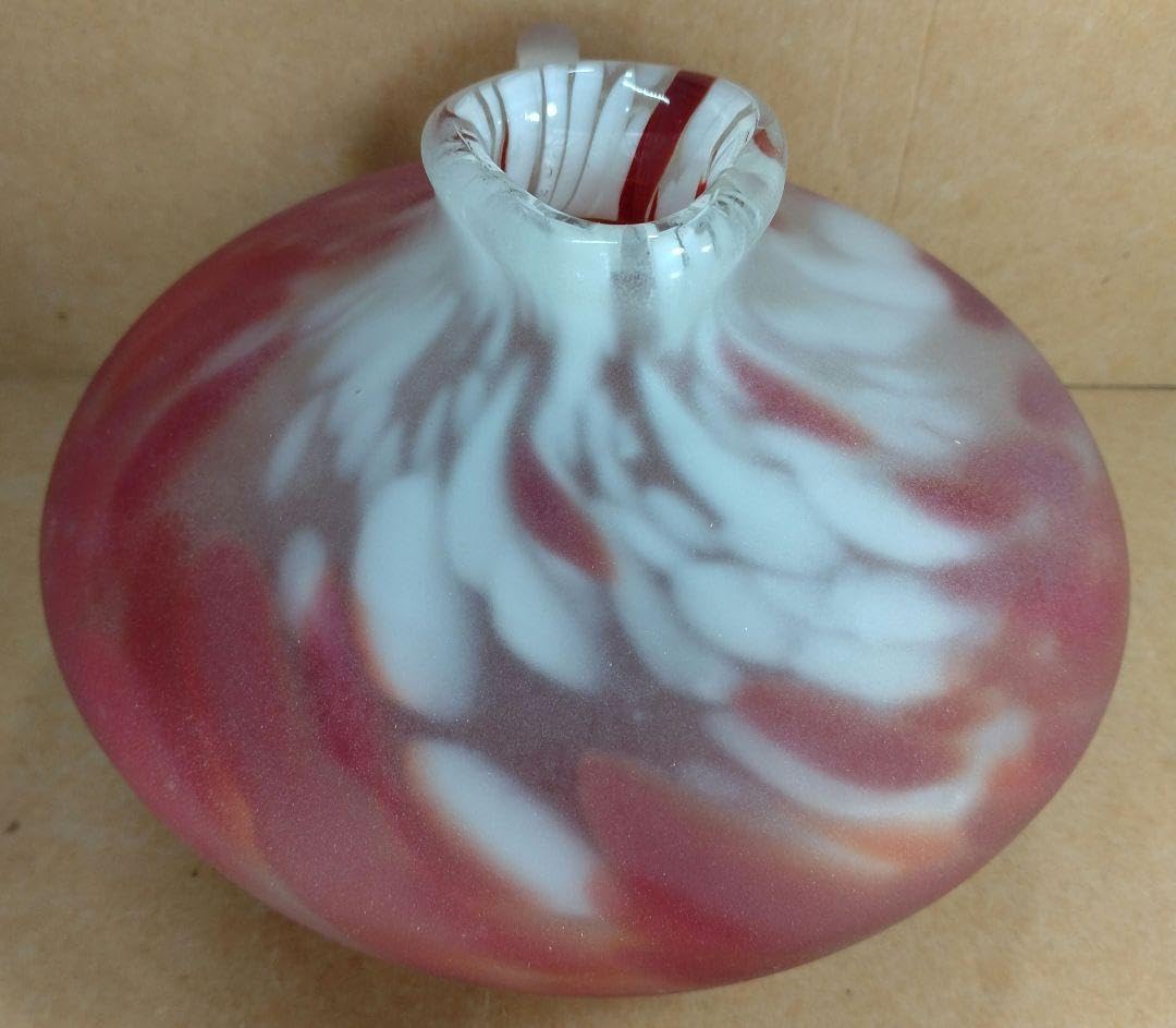 Amazon.co.jp: 本物保証藤田喬平 手吹 花瓶赤 共箱 無傷 高さ約12