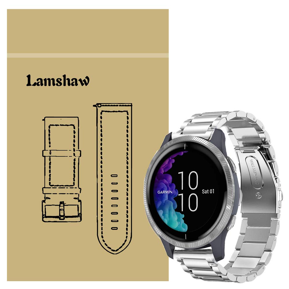 Amazon.co.jp: Lamshaw Garmin Venu バンド, ステンレス メタル ベルト
