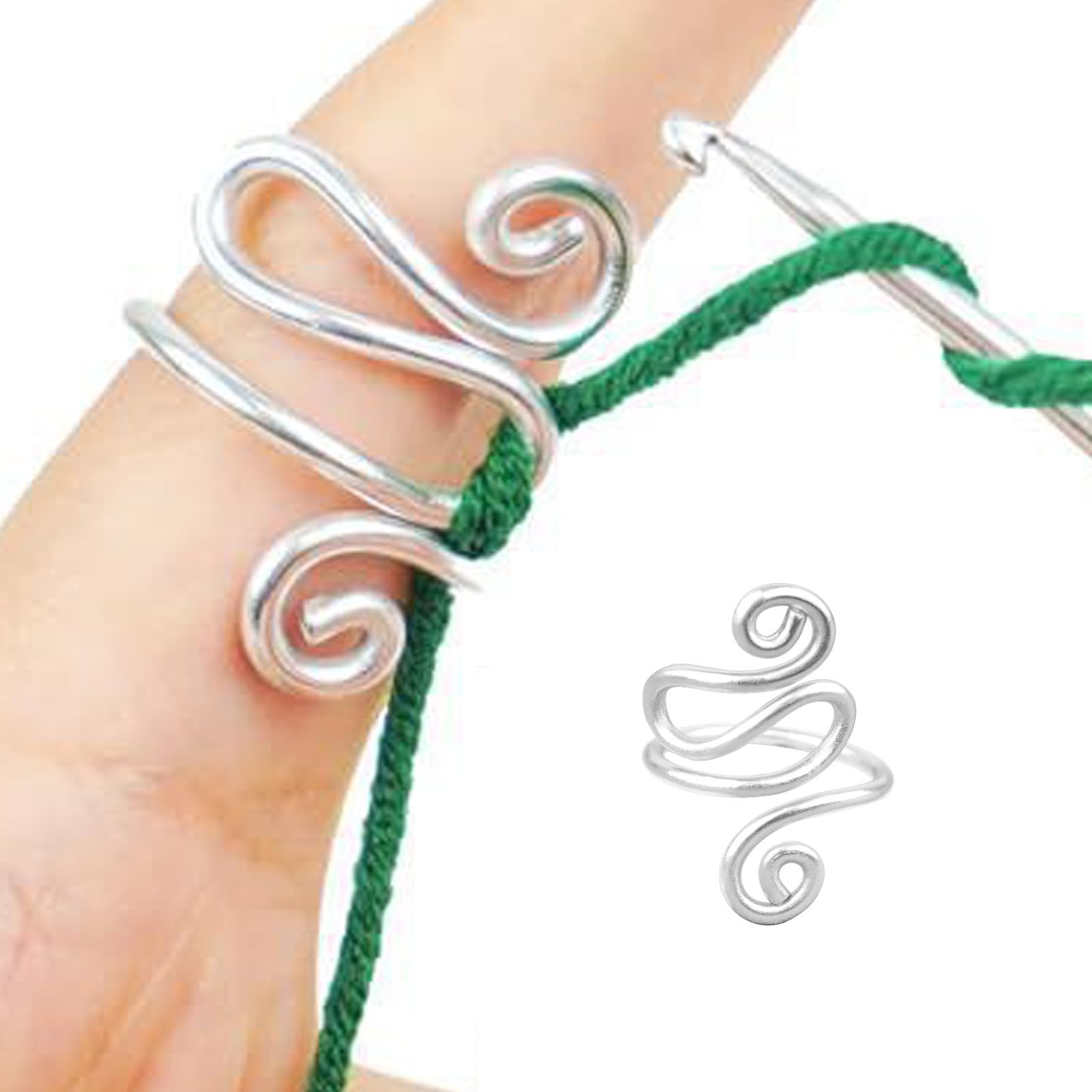 Amazon.co.jp: ヤーンガイド 指輪 調節可能な 手編み かぎ針 リング