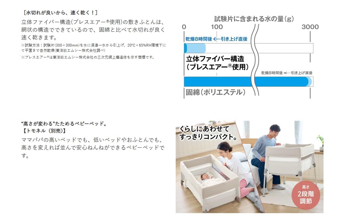 Amazon.co.jp: Combi コンビ すくすや トモネル用 ベビー羽毛ふとん8点