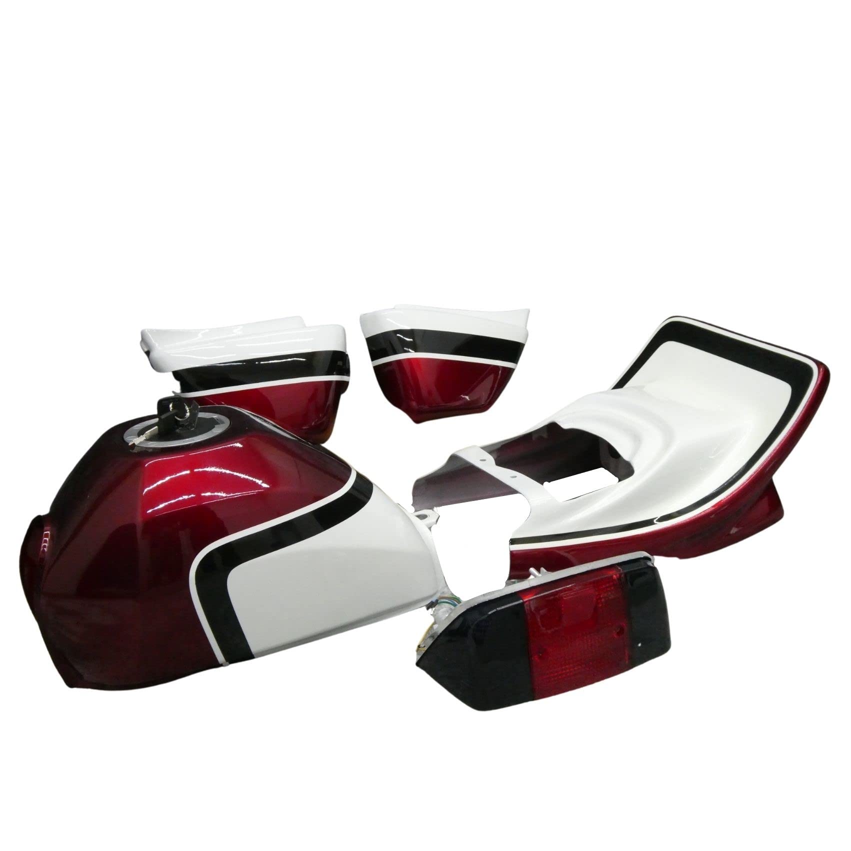 Amazon | エイプ50 外装セット CBX 赤白1型 風 赤黒