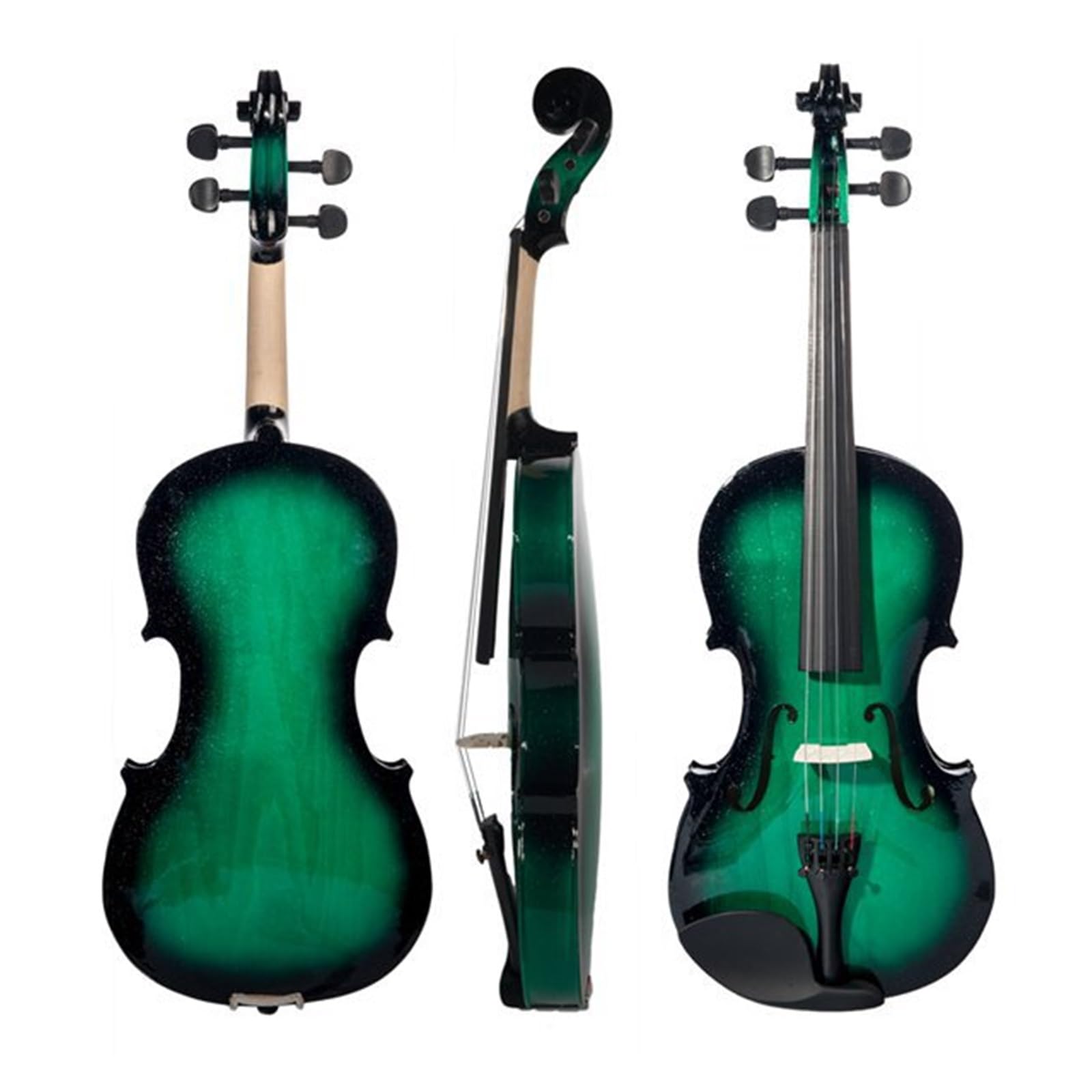 Amazon | 初心者向けの緑色の無垢材品質のバイオリン 4/4 フルサイズの