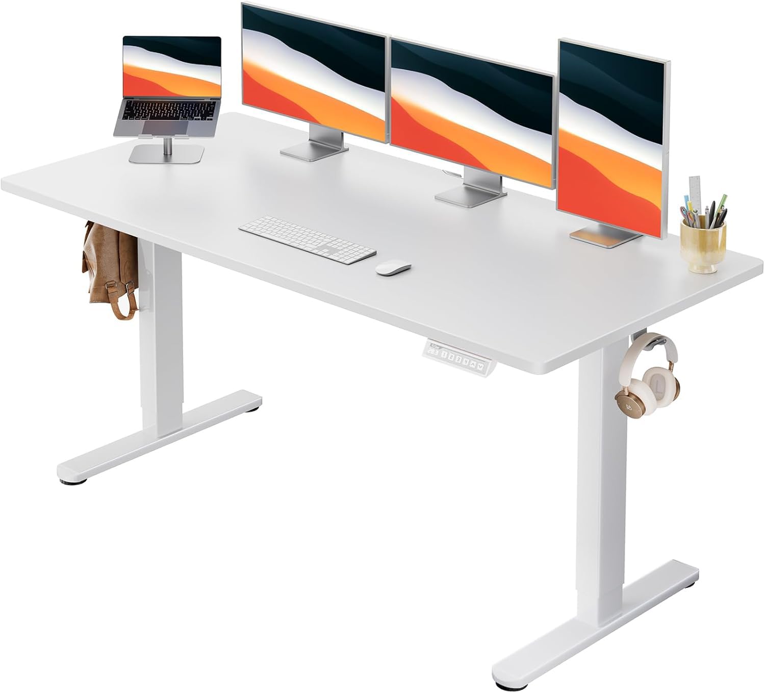 Amazon | ErGear 電動 昇降デスク 一枚板 スタンディングデスク 幅