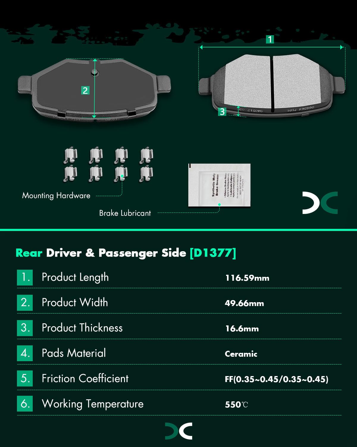 Amazon | SCITOO セラミックブレーキパッド 8個 フロントリアブレーキ