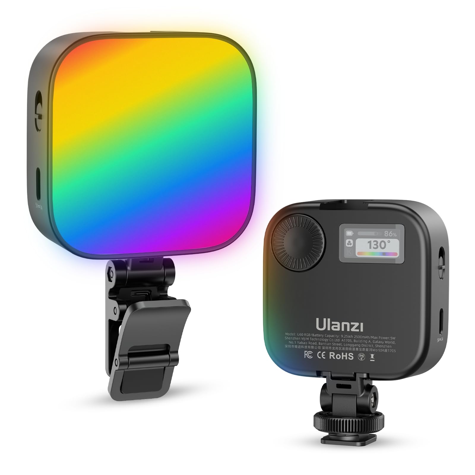Amazon.com : ULANZI U60 RGB Video Lights Black LED Camera Light