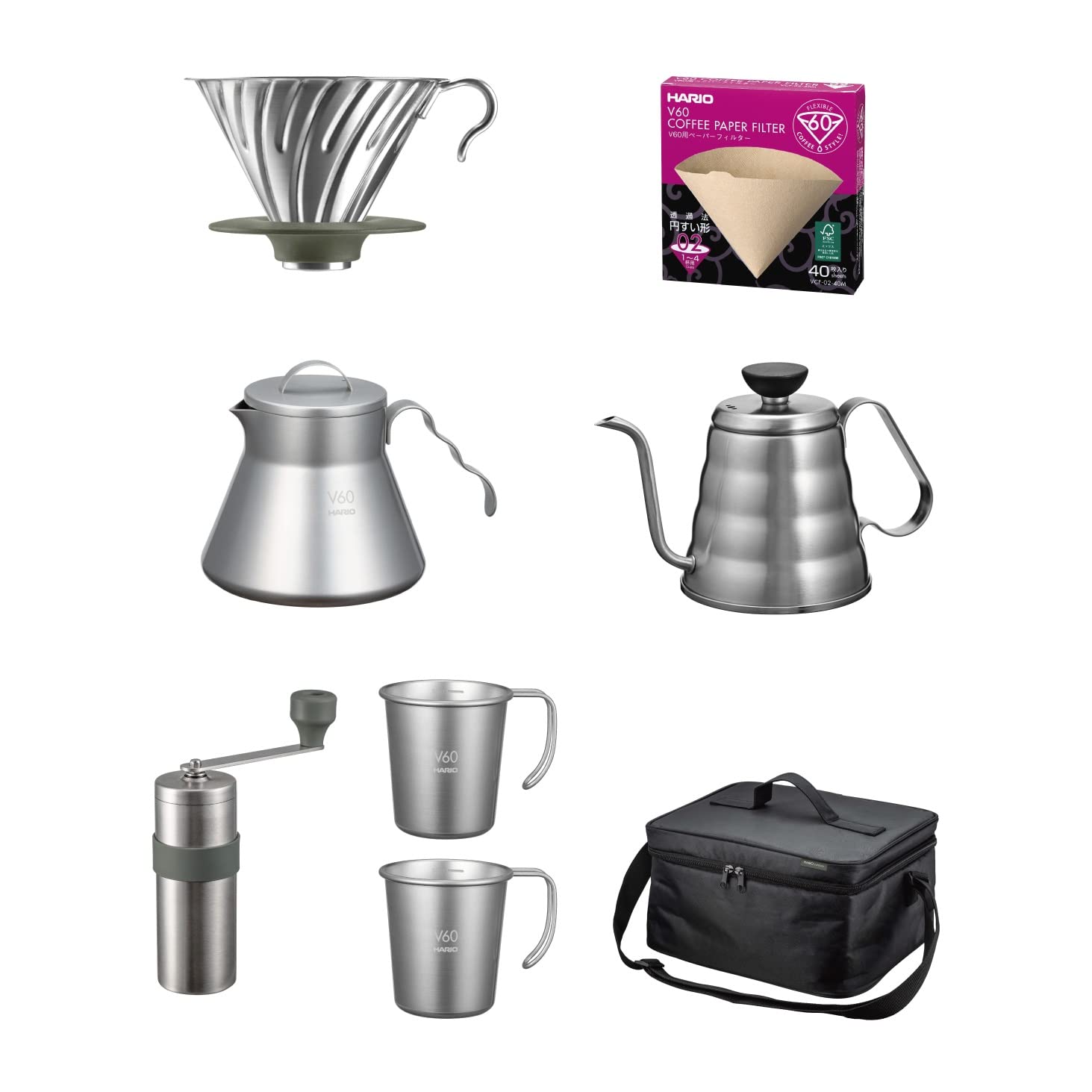 Amazon.com | Hario Outdoor V60 Pour Over Full Set with Carry Bag