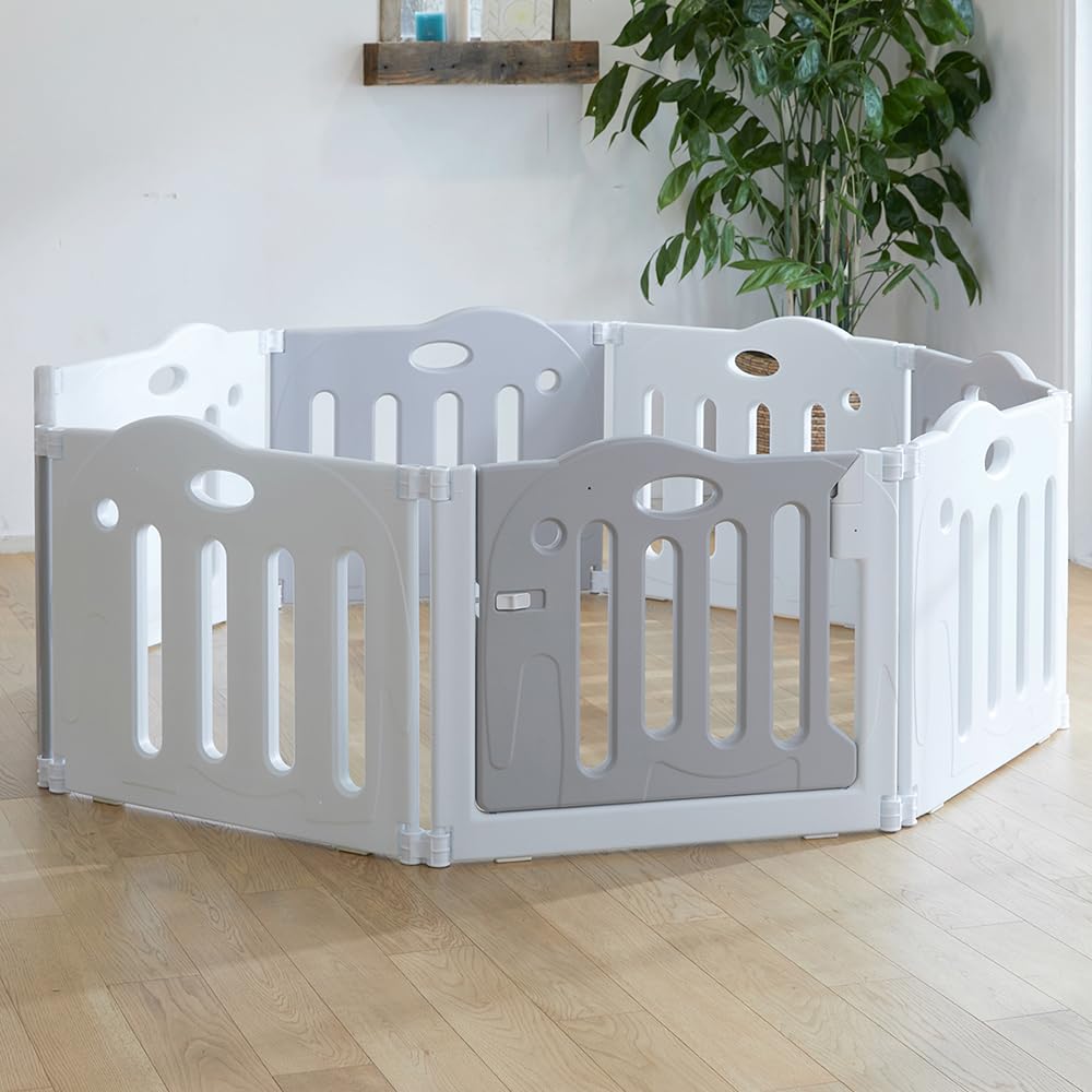 Amazon.co.jp: 日本育児 たためる ベビーサークル pawoo (グレー, 本体