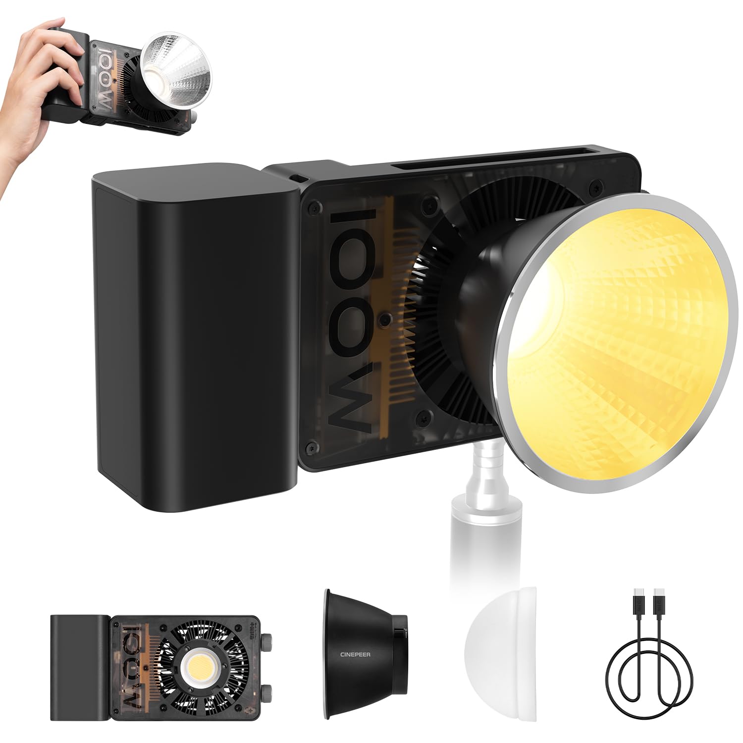 Amazon.com : ZHIYUN CINEPEER CX100 100W LED Video Light with Built