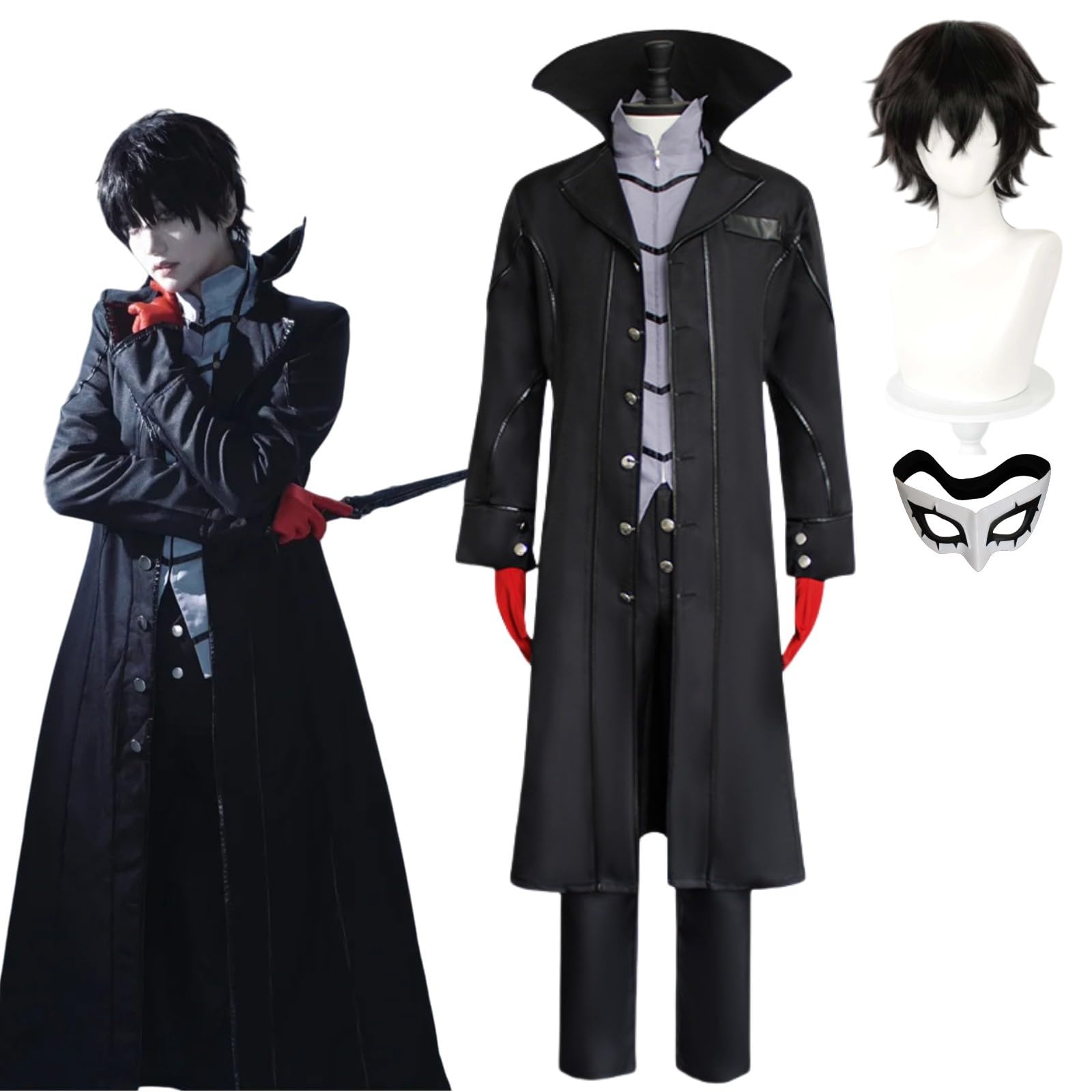 Amazon.co.jp: ウィッグ追加可 雨宮蓮 Joker ジョーカー 怪盗 コスプレ