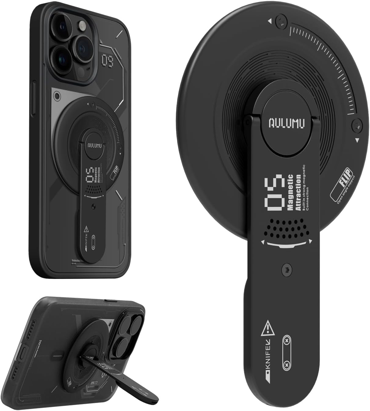 Amazon | Aulumu MagSafe スタンド 360°自由回転 スマホスタンド｜縦横