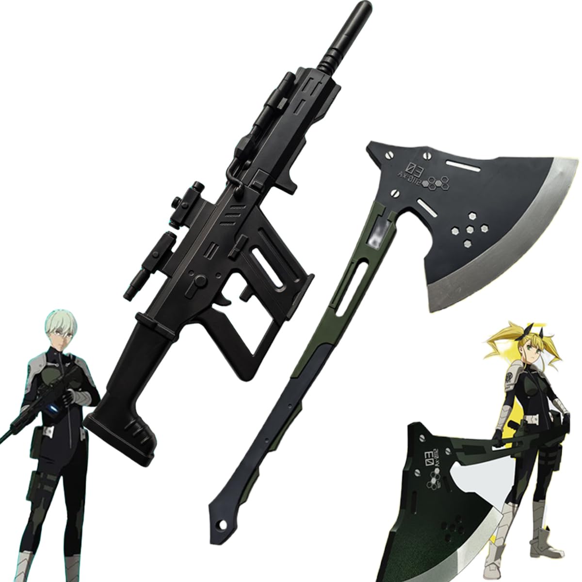 Amazon.co.jp: 怪獣8号 コスプレ道具 四ノ宮キコル 市川レノ 斧 銃