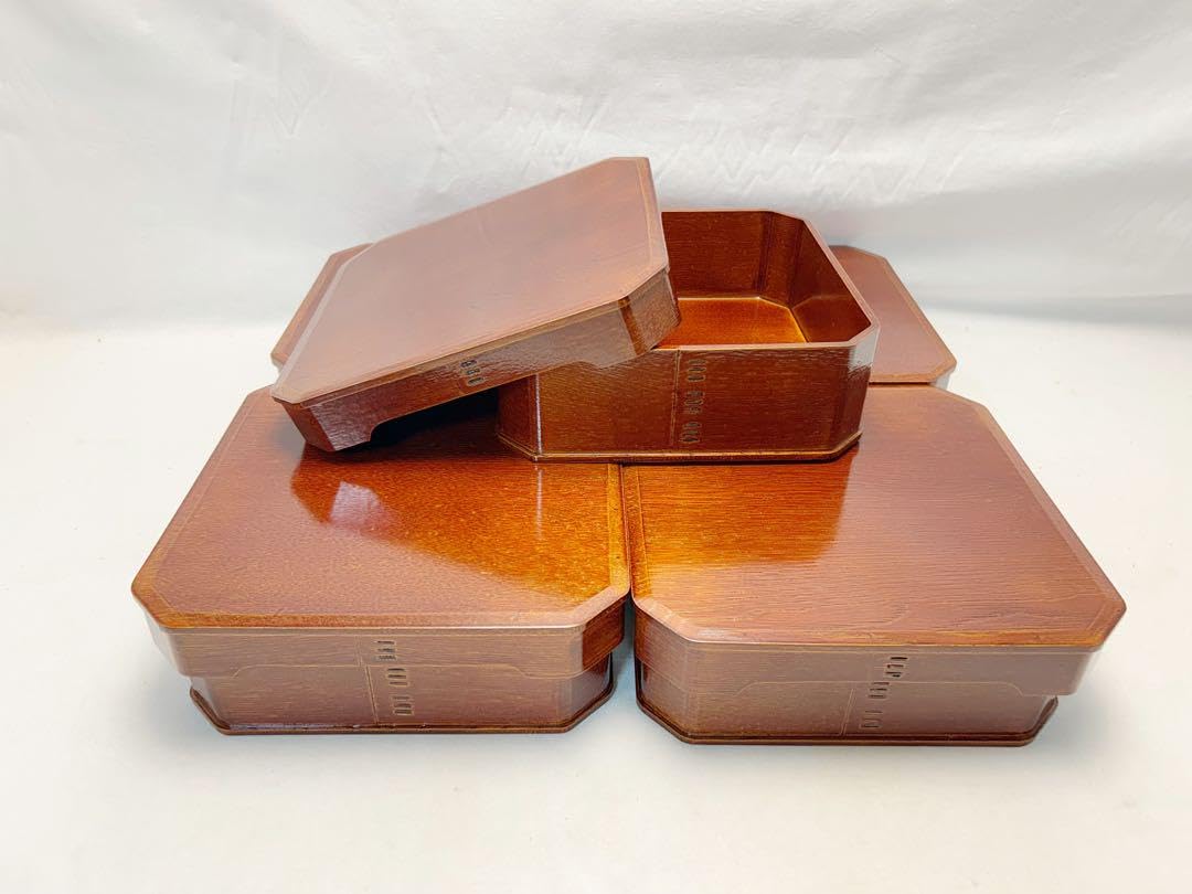 Amazon.co.jp: 懐石道具 木製 大徳寺 弁当 縁高重箱 五客揃 刻印 元箱