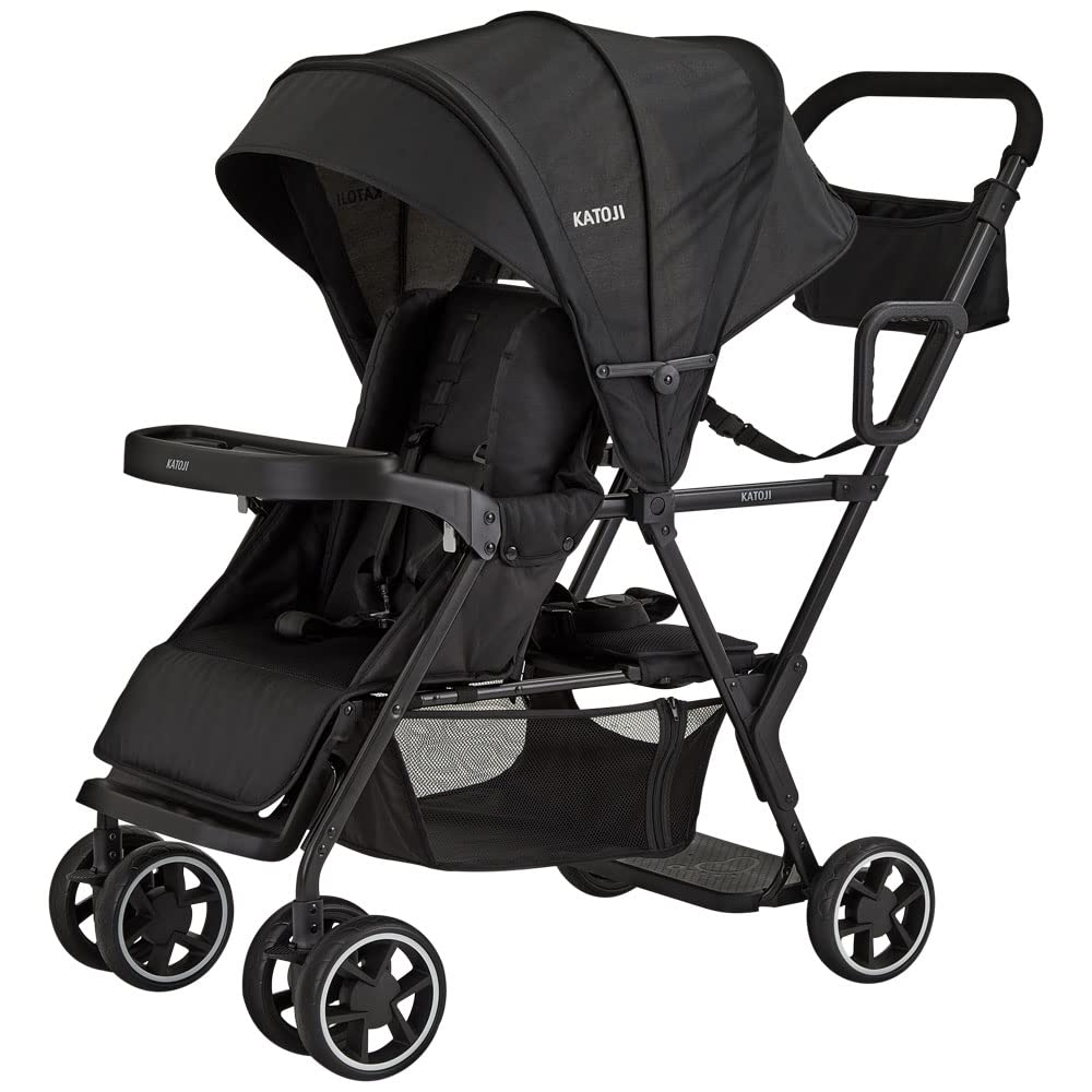 Amazon | カトージ 二人乗りベビーカー 二人でゴー ブラック 4ヶ月