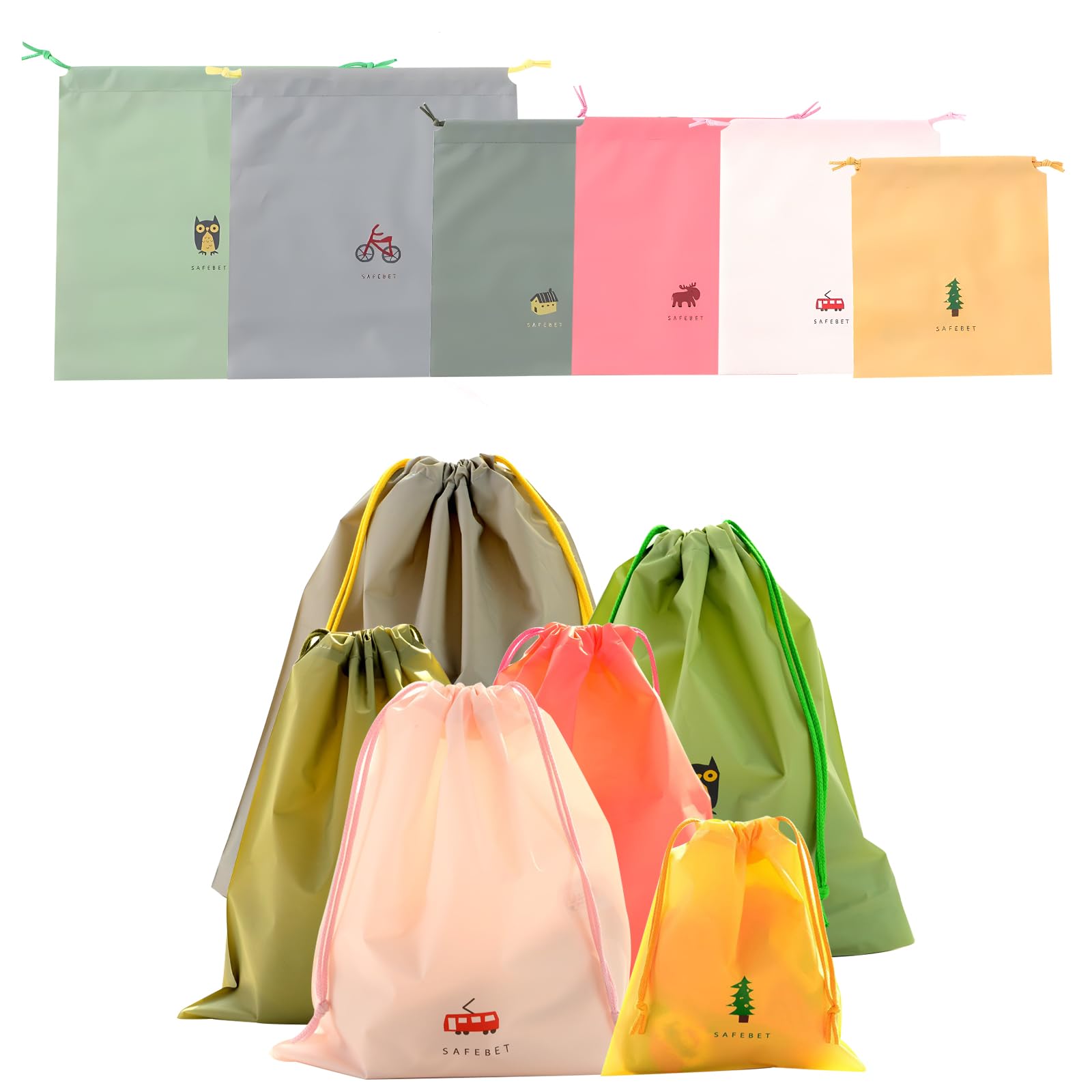 Amazon.co.jp｜Coollooda 巾着袋 収納袋 6枚セット ポーチ 靴袋