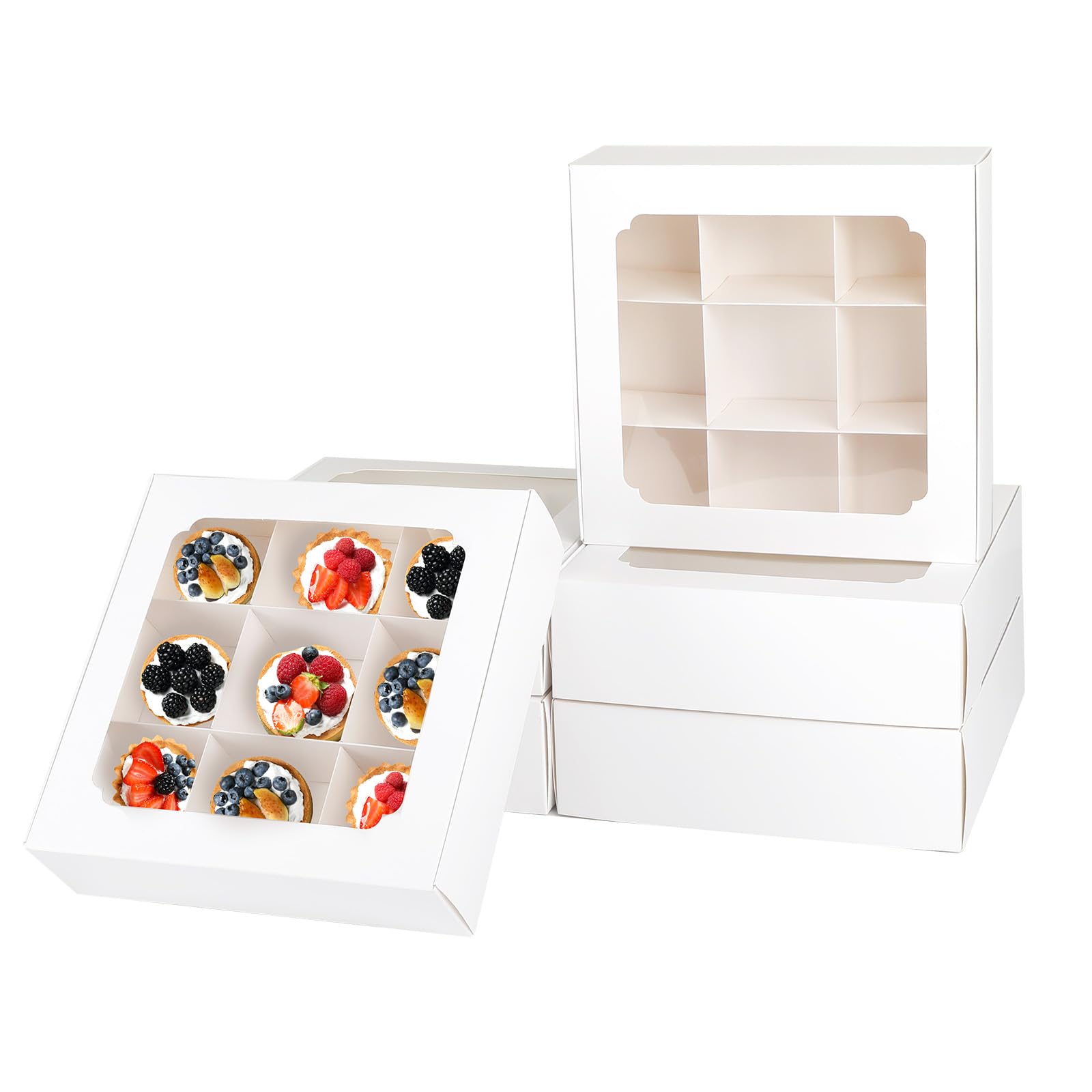 Amazon.com: Zealax 9 Inch Bakery Boxes with Window and Dividers