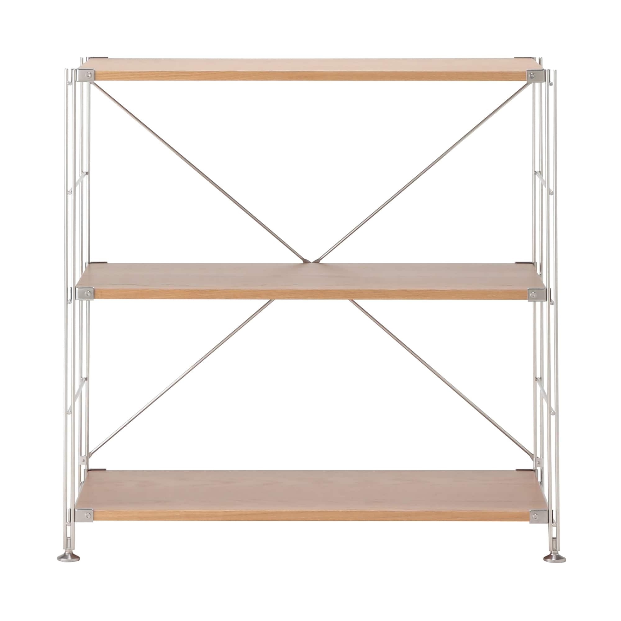 Amazon｜無印良品 ステンレスユニットシェルフ オーク材棚セット