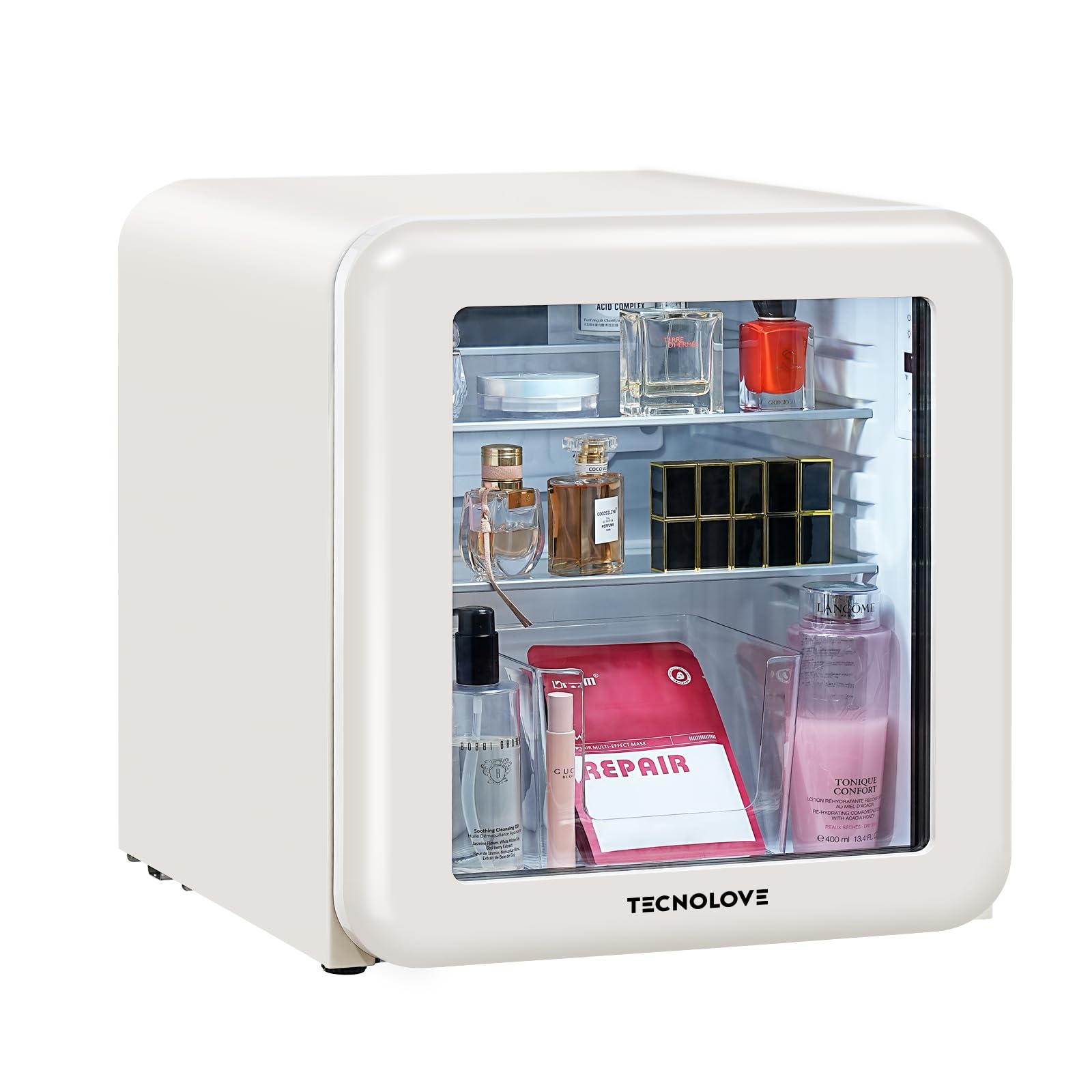 Amazon | タッチパネル調温 コスメ冷蔵庫 46L レトロ コンプレッサー式