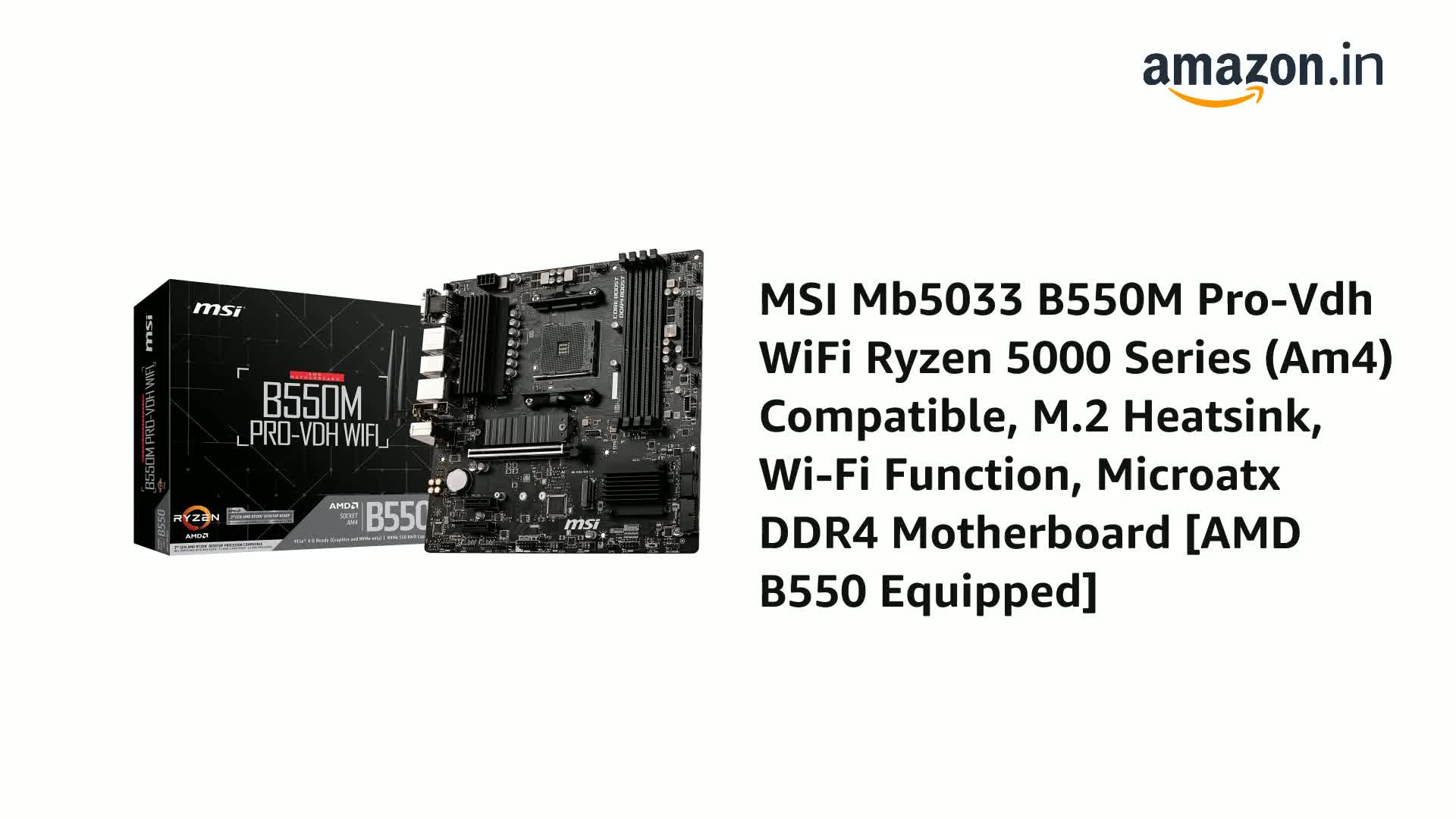 Amazon.in: Buy MSI MB5033 B550M PRO-VDH WiFi Ryzen 5000 Series