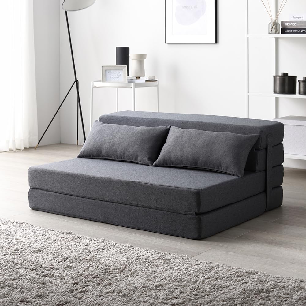 Amazon｜RASIK ソファーベッド シングル 一人用 ダークグレー 折り畳み
