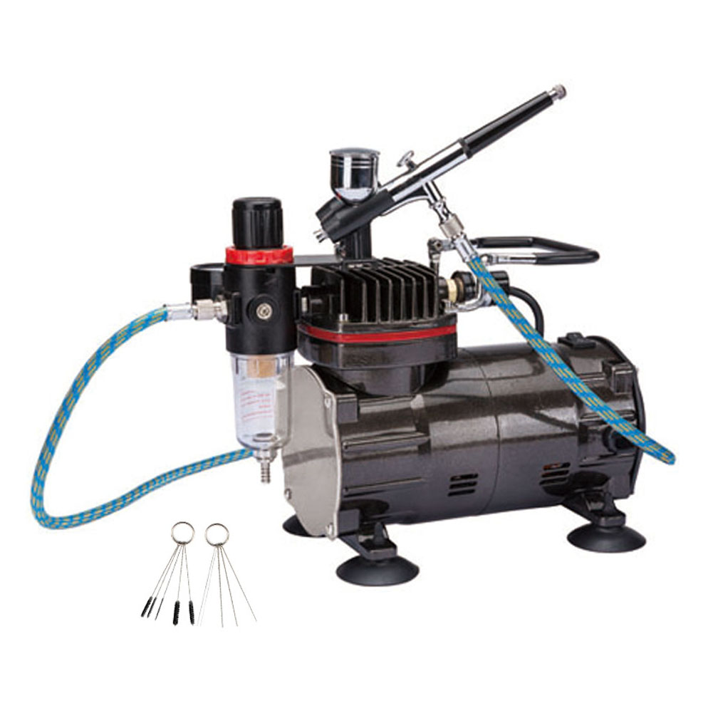 Amazon.co.jp: Ausuc エアーブラシ ミニ コンプレッサー セット ダブル