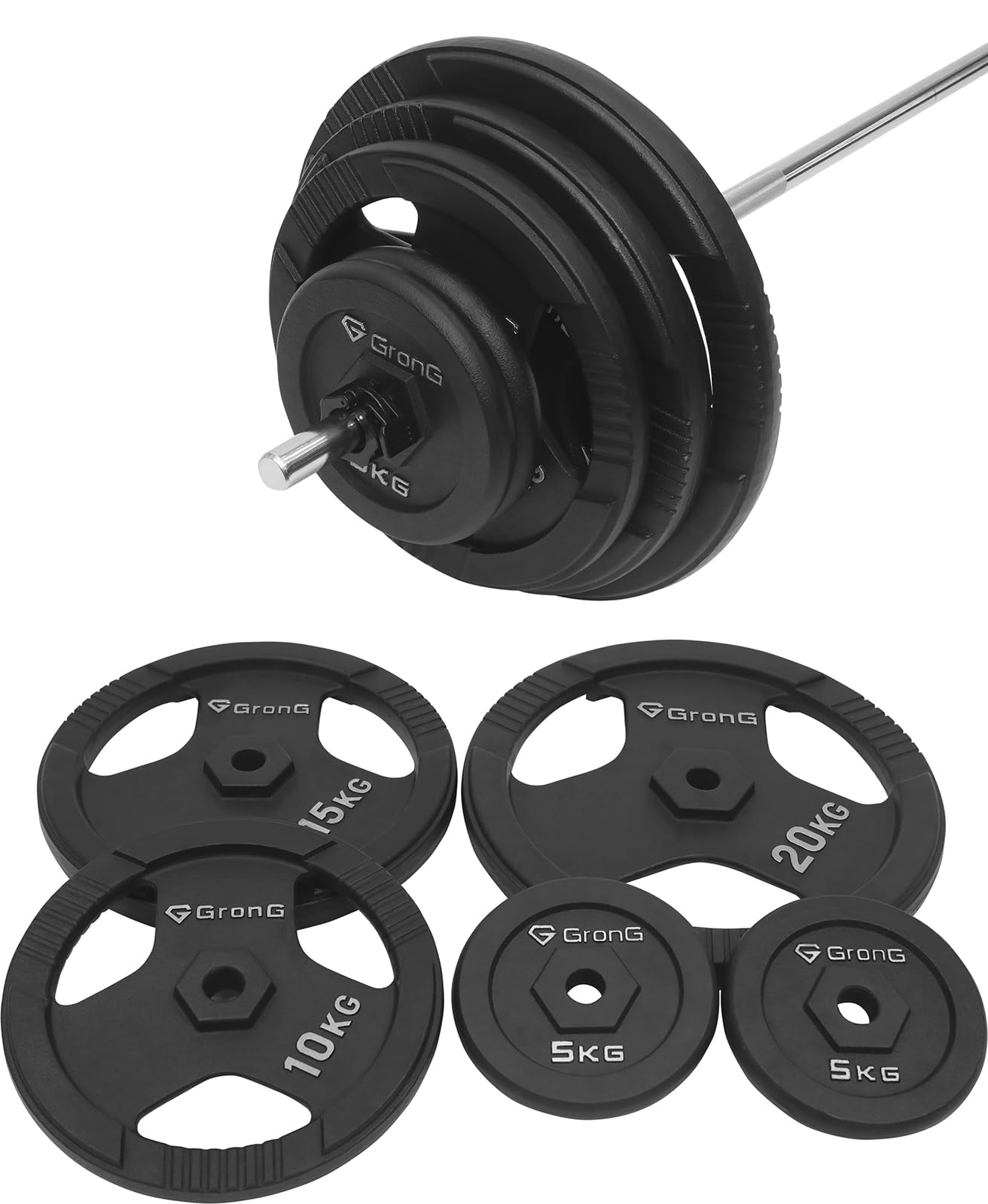 Amazon.co.jp: グロング バーベル バーベルセット 120kg 筋トレ