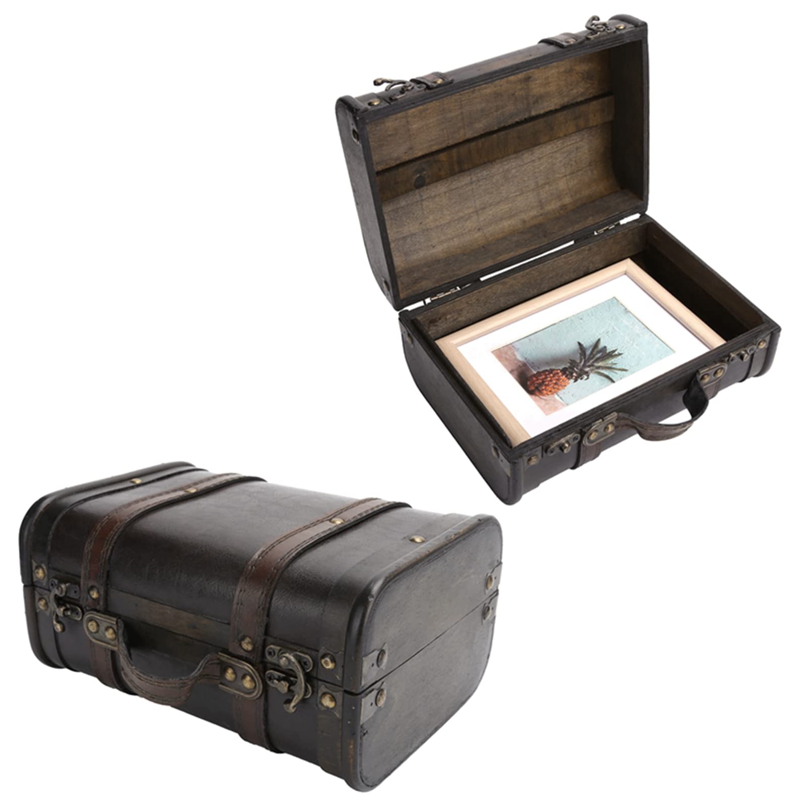 Amazon.co.jp: 古い装飾的なスーツケース、大容量のヴィンテージ風の