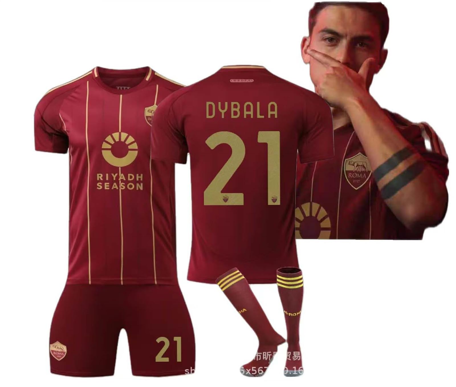 Amazon | [HALASRTB] ディバラ ユニフォーム 24-25年 ローマ サッカー