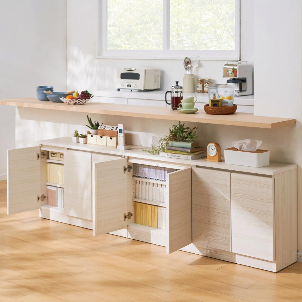 Amazon｜ディノス キッチン収納 キッチンカウンター下収納 幅90cm・3枚