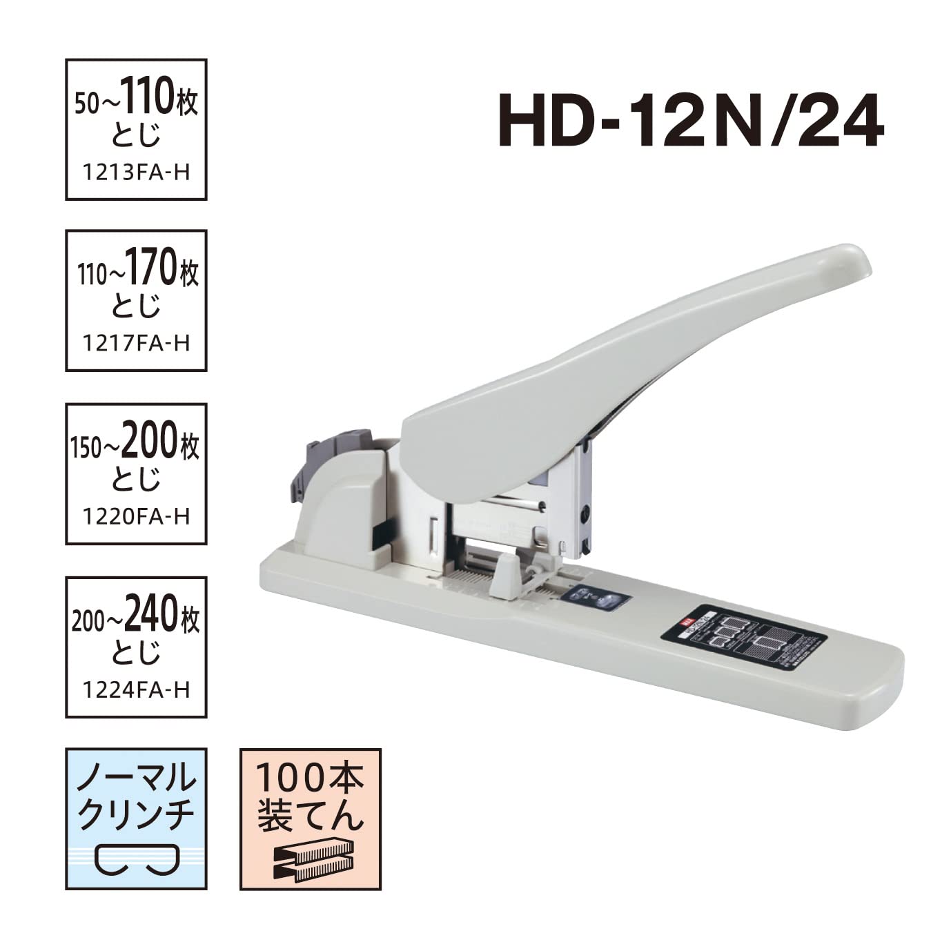 Amazon | マックス ホッチキス 大型ホッチキス 12号針使用 50~240枚