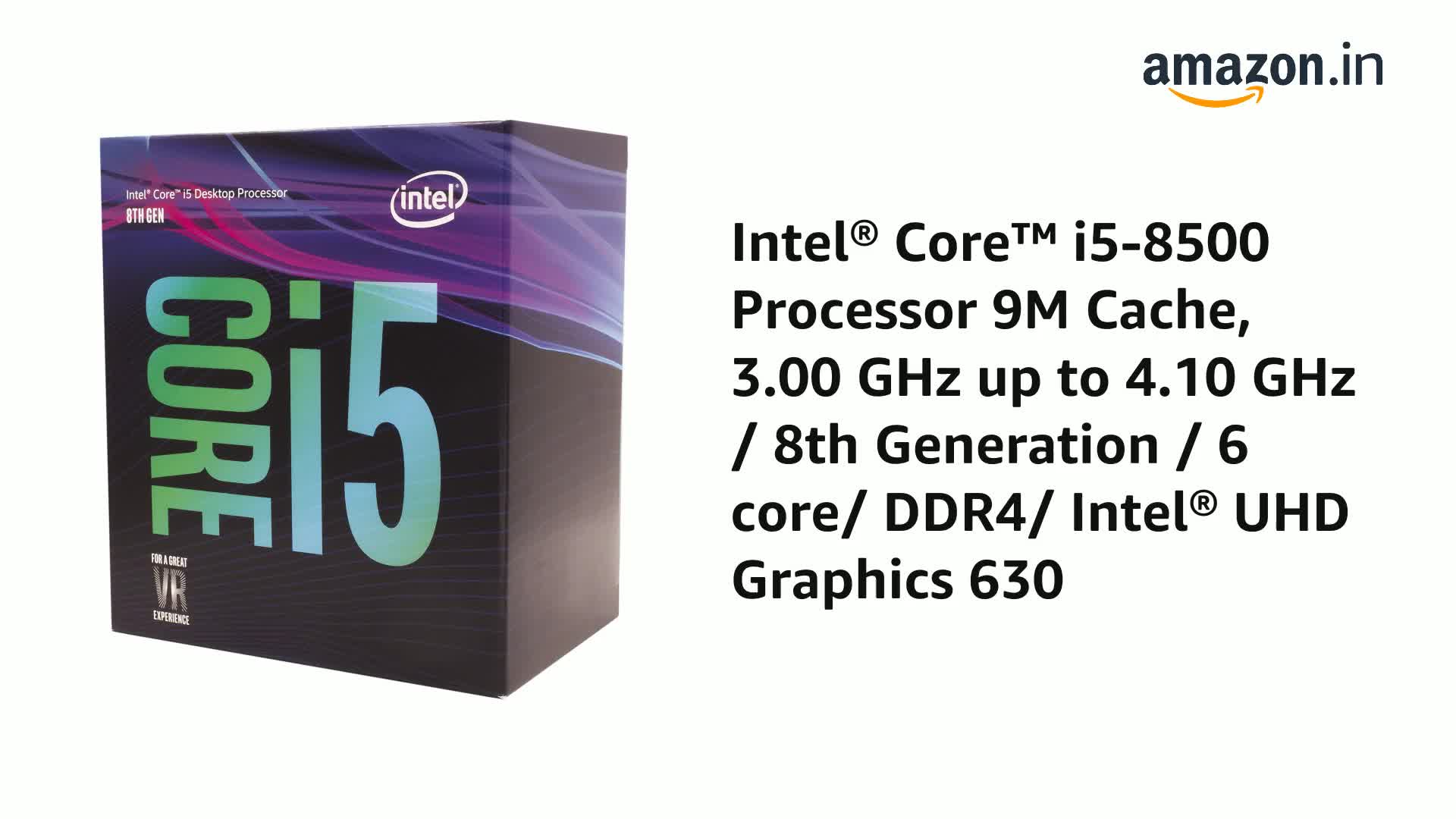 Amazon.in: Buy Intel® Core™ i5-8500 Processor 9M Cache, 3.00 GHz