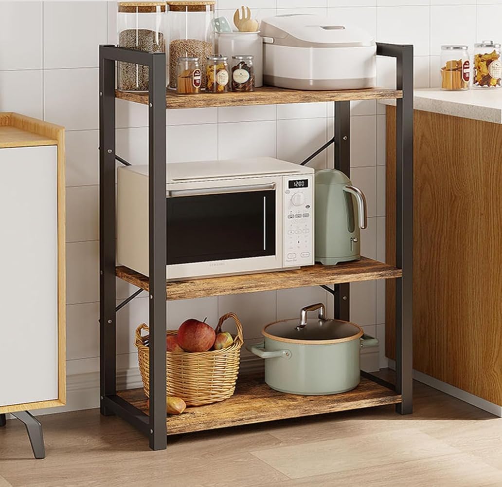 Amazon｜キッチンラック3段 レンジラック幅60cm奥行30cm高さ80cmレンジ