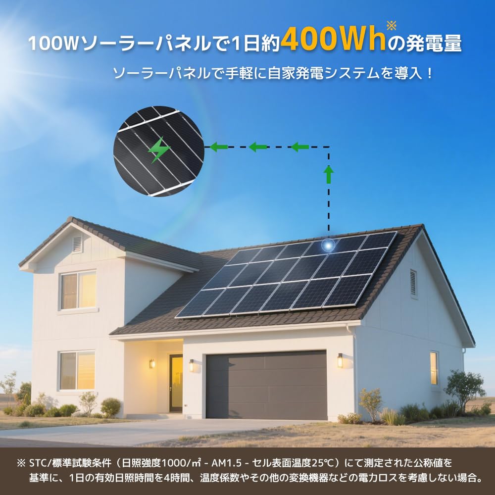 Amazon | ソーラーパネル (200W ソーラーパネル 単結晶 100W×2枚組