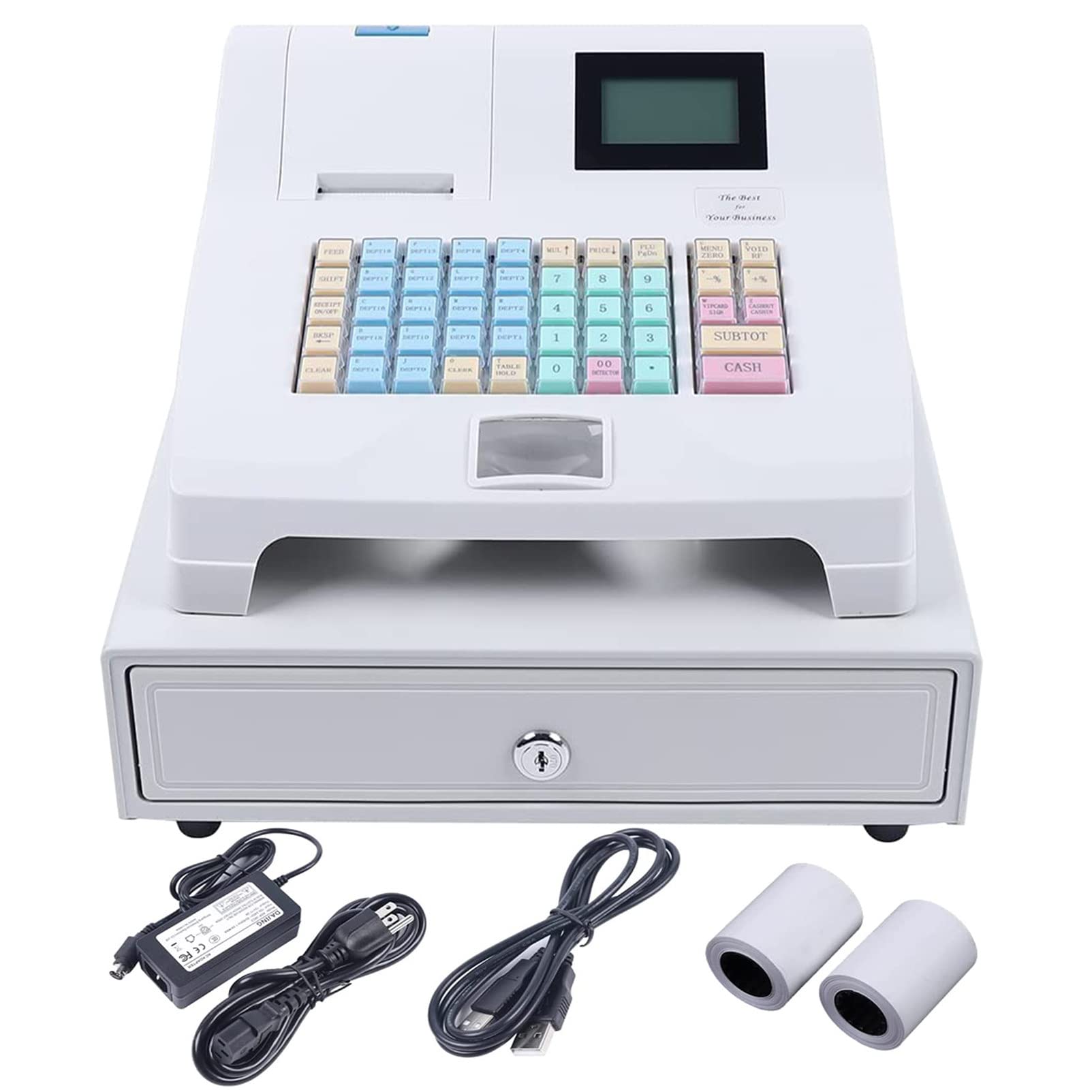 Amazon.co.jp: 48キー電子レジ フラットキーボードとサーマル