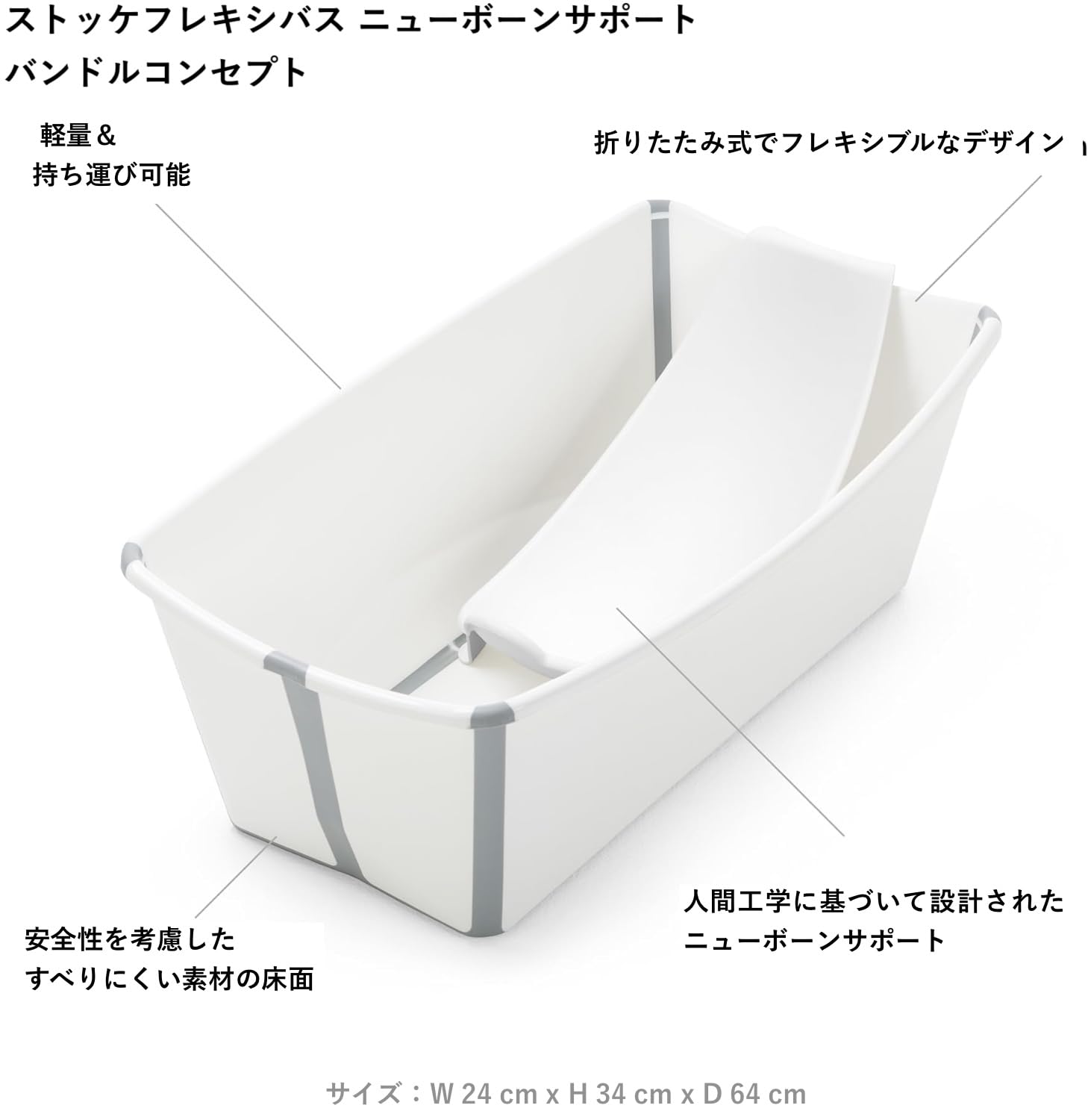 Amazon.co.jp: Stokke ストッケ ベビーバス 【本体+ニューボーン