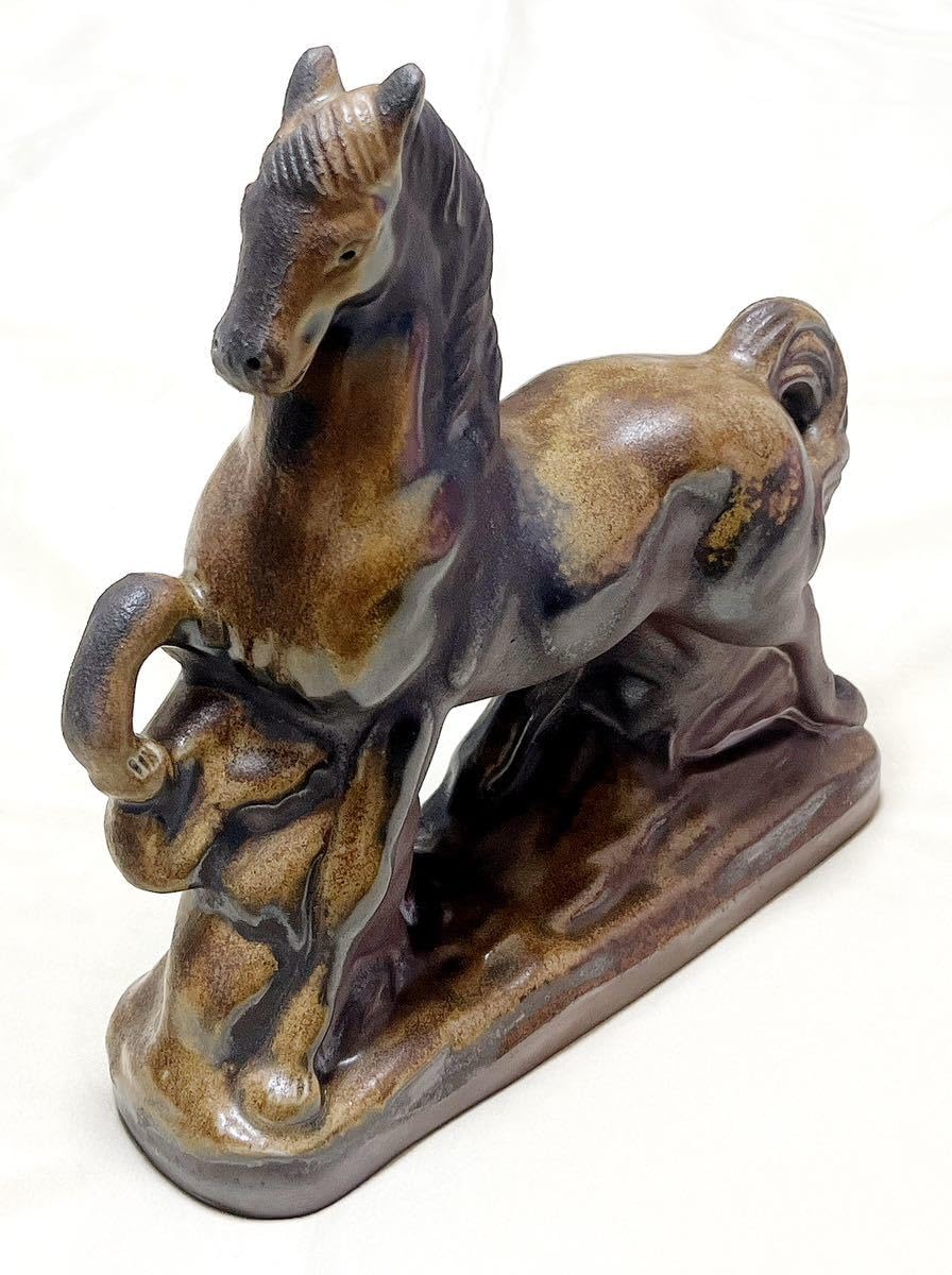 Amazon.co.jp: 陶芸 備前焼 作家作品（裏印あり）干支の午馬 馬の置物