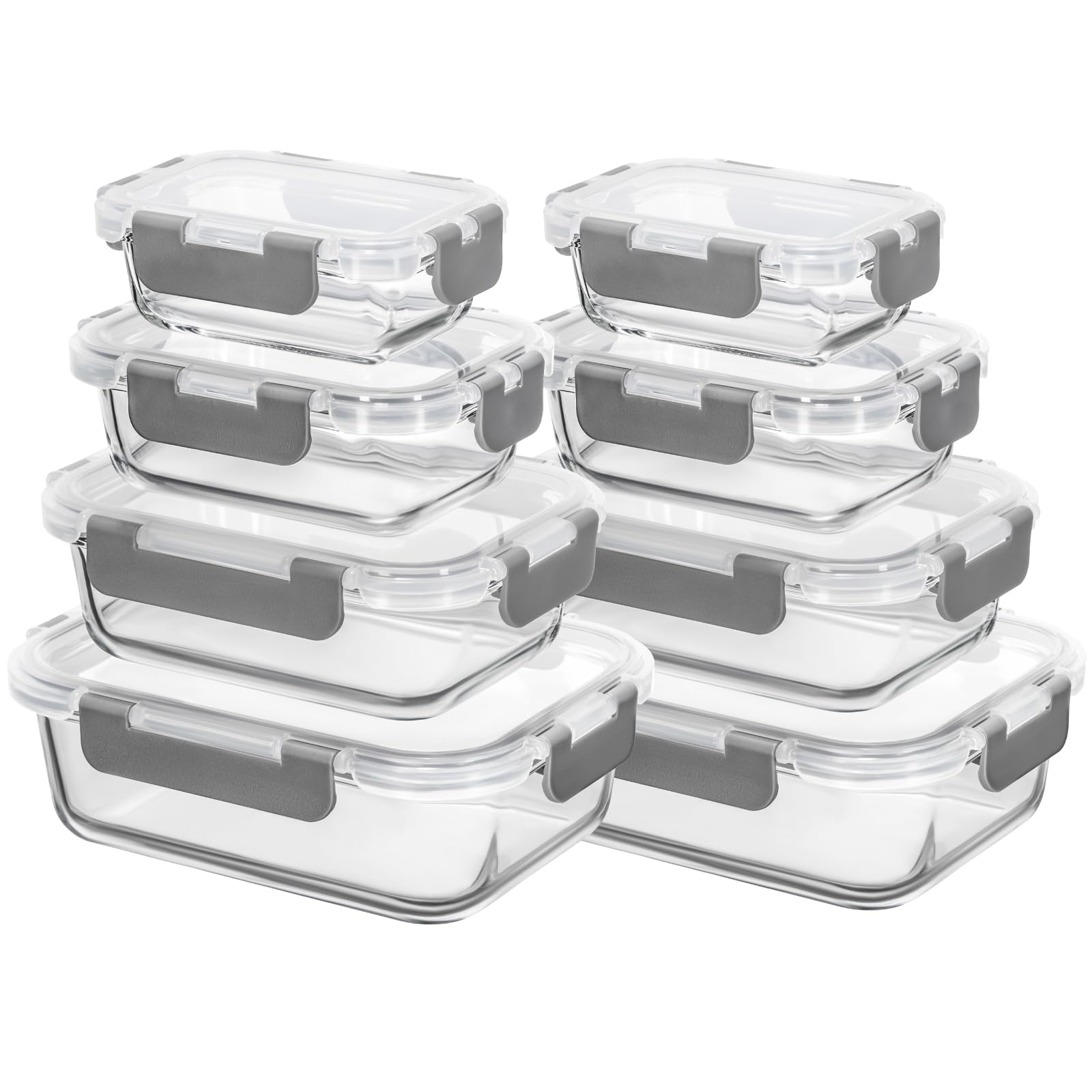 Amazon｜AILTEC 耐熱ガラス 保存容器 8個セット ガラス密閉容器