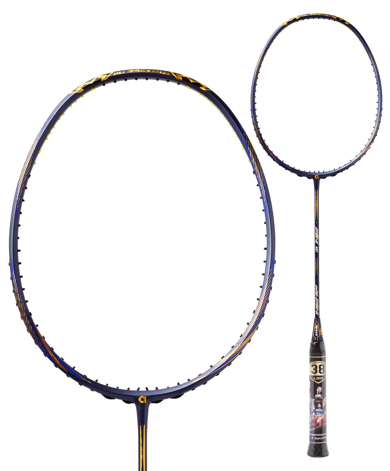 Amazon.co.jp: APACS HYUN IL 18 20 Badminton Racket 38lb (18, Navy