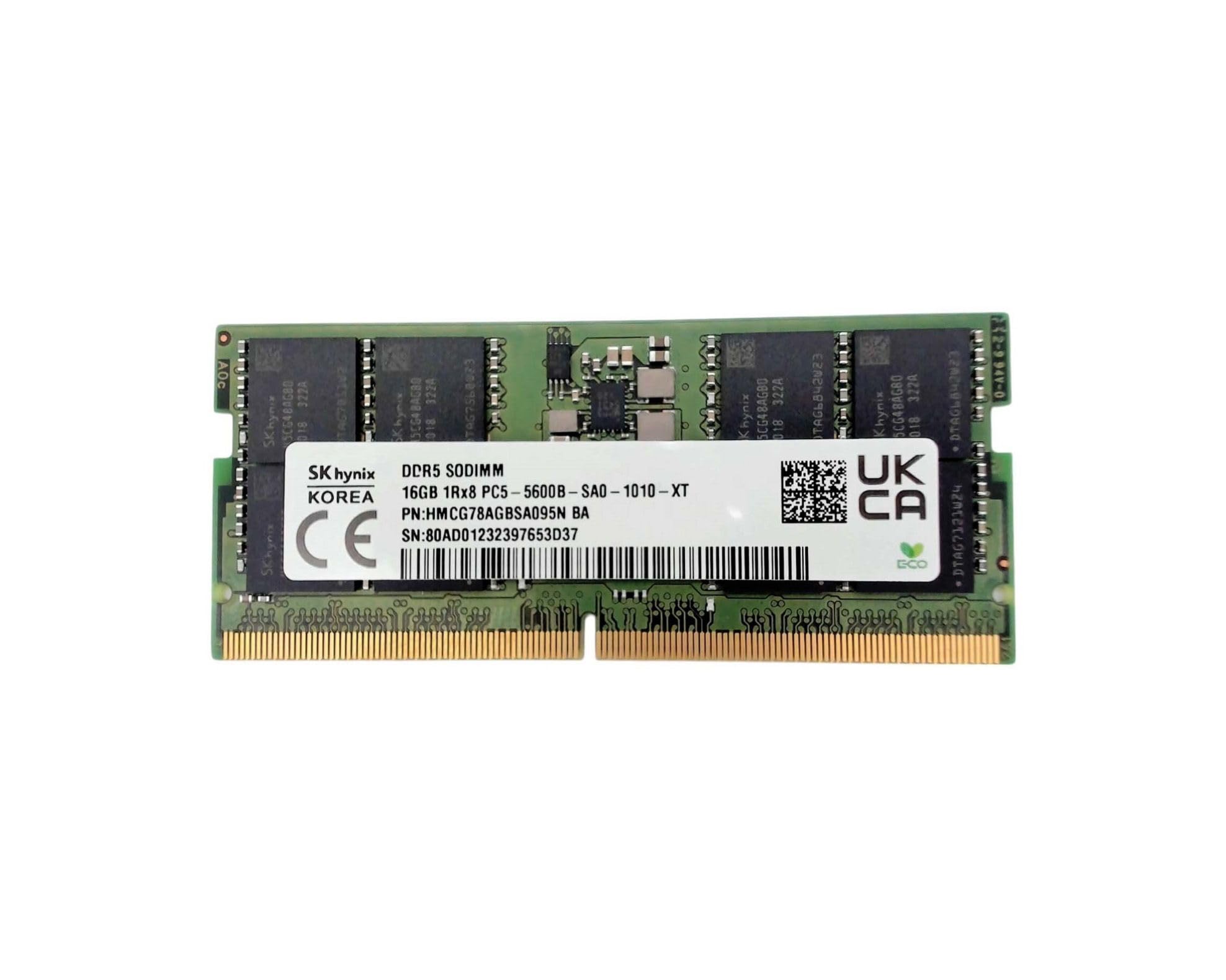 SK-Hynix 16GB 5600MHz DDR5 PC5-44800 Non-ECC CL46 262-Pin SoDimm