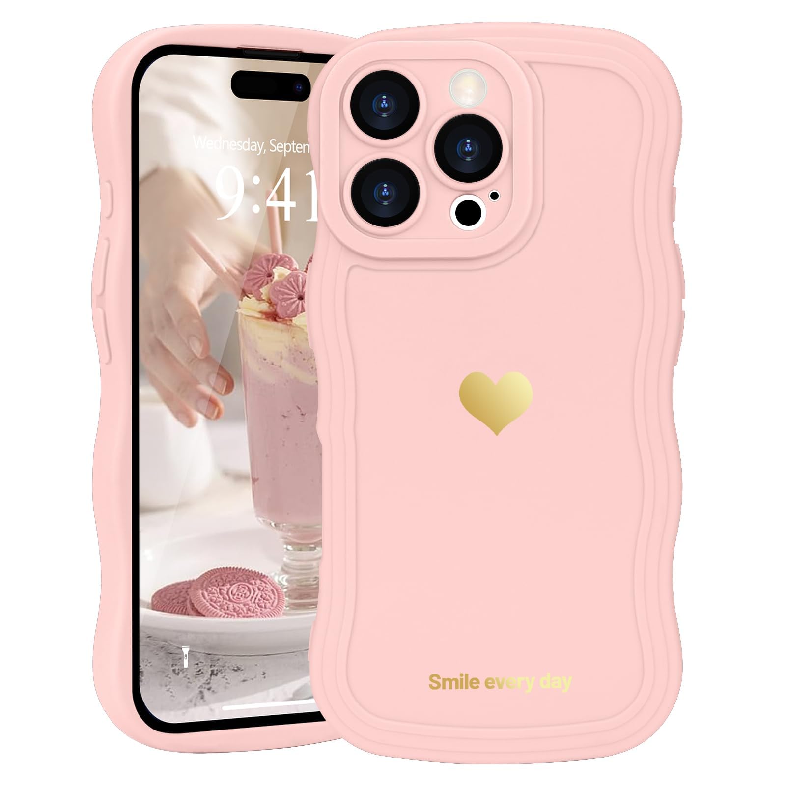 Amazon.com: LAPOPNUT for iPhone 16 Pro Max Case Cute Heart Simple