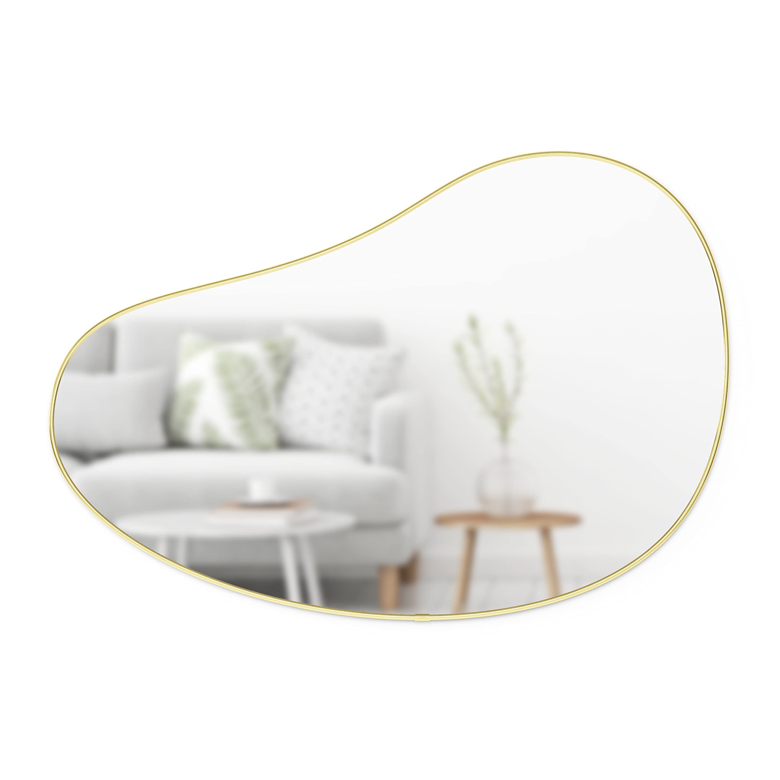 Amazon.com: Umbra Pebble Wall Mirror 24x36 Modern Design, Brass