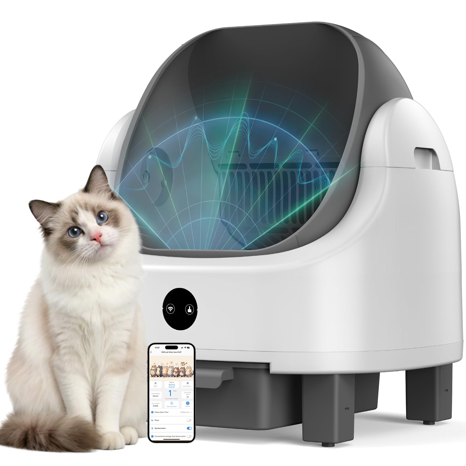 Amazon | OROLEY 全自動猫トイレ 自動猫砂盆 オープントップ 96L 大