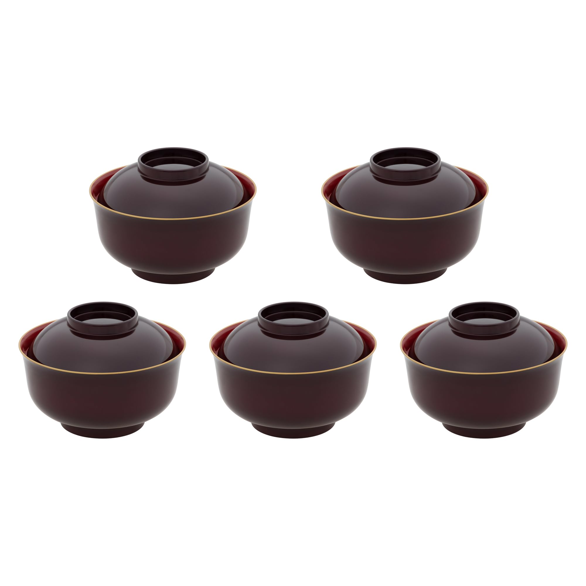 Amazon.co.jp: 【まとめ買い】5客セット 山中塗り 雑煮碗 汁椀 蓋付き