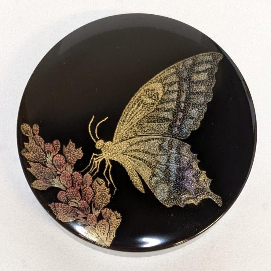 Amazon.co.jp: 茶道具 香合 蝶と花 2.5寸 沈金 吠木正樹作 輪島塗 仏具