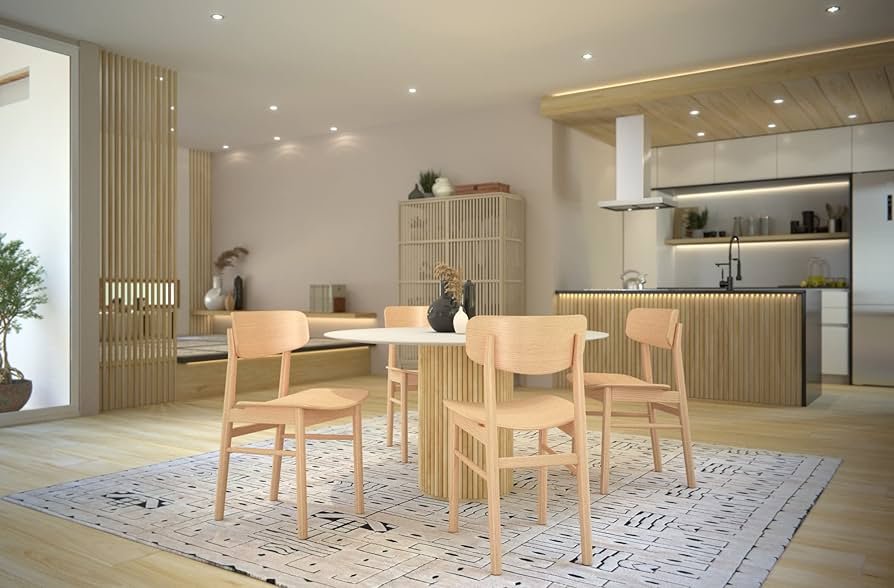 Amazon｜無印良品 ラウンドチェア・オーク材 幅45×奥行51×高さ77cm