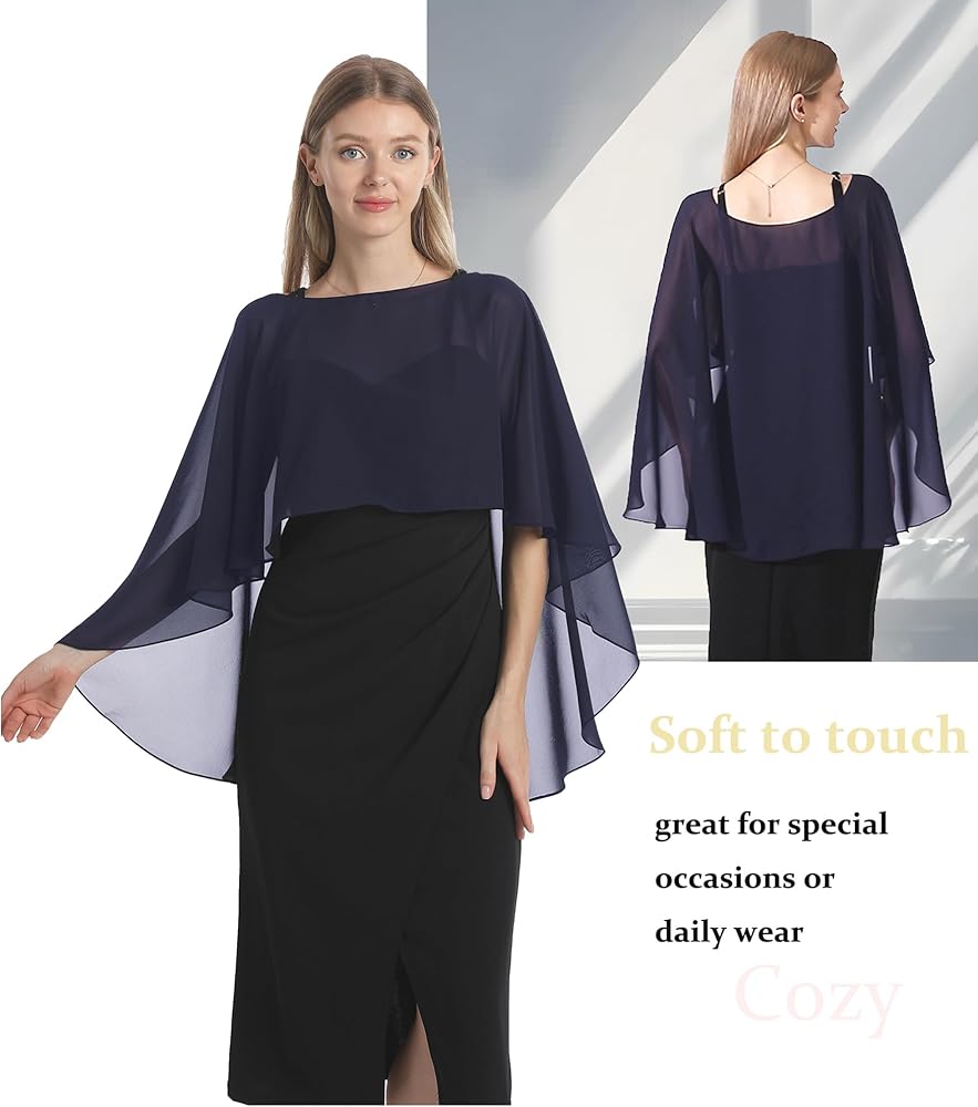 Amazon | Hotshawl カプレット レディース シフォン ケープ ショール